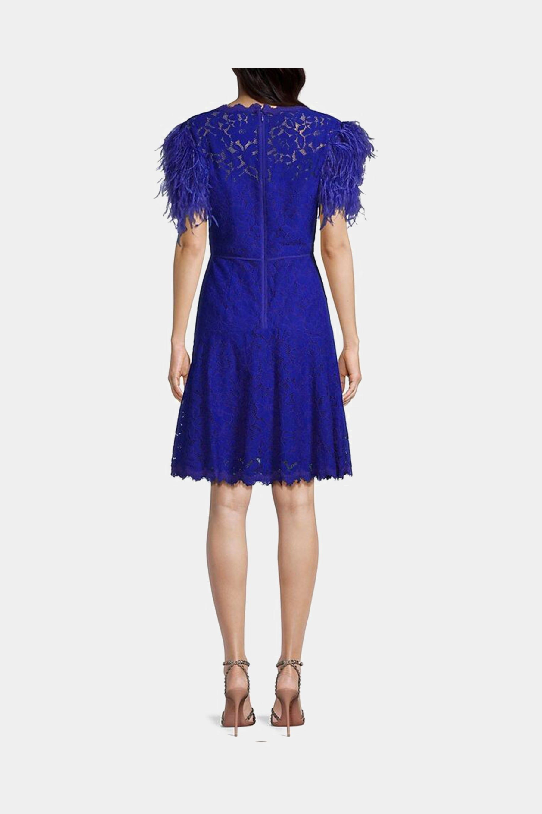 Feather Trim Lace Dress sold by Lord & Taylor product image thumbnail 3