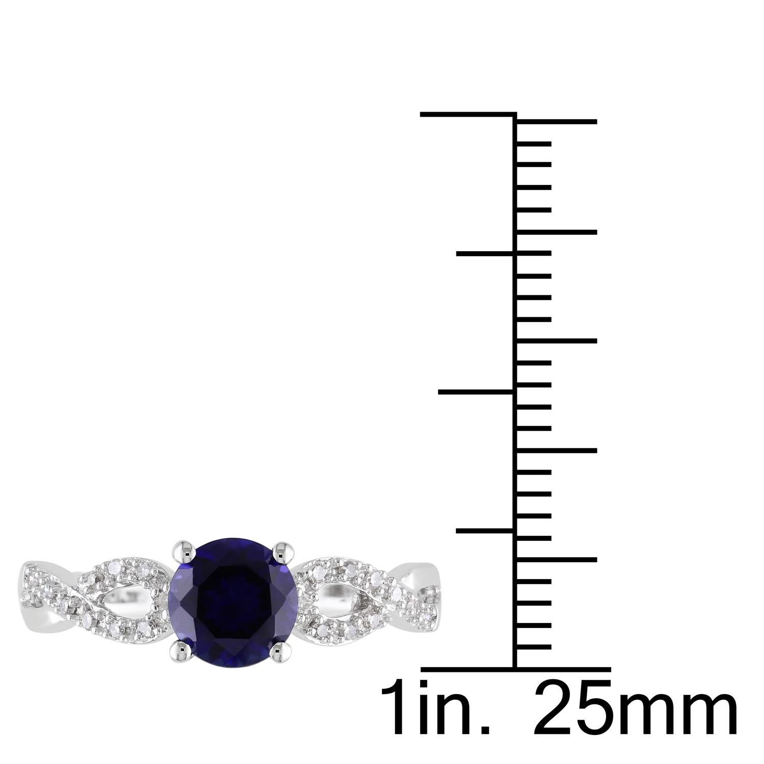10k White Gold Created Blue Sapphire and Diamond Infinity Ring sold by Lord & Taylor product image thumbnail 3