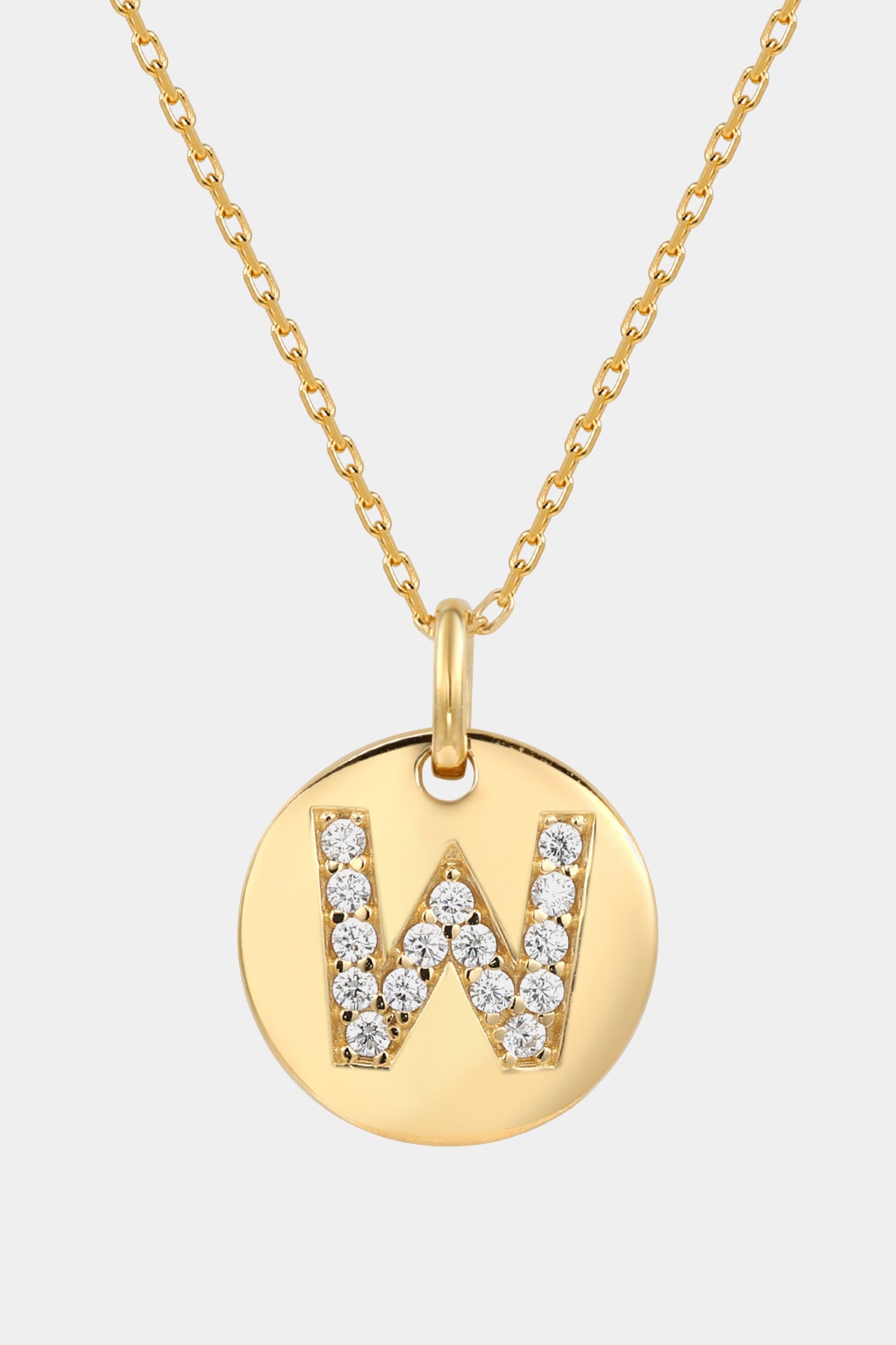 Yellow Sterling Silver Cubic Zirconia Letter Initial Disc Pendant Necklace sold by Lord & Taylor product image thumbnail 3
