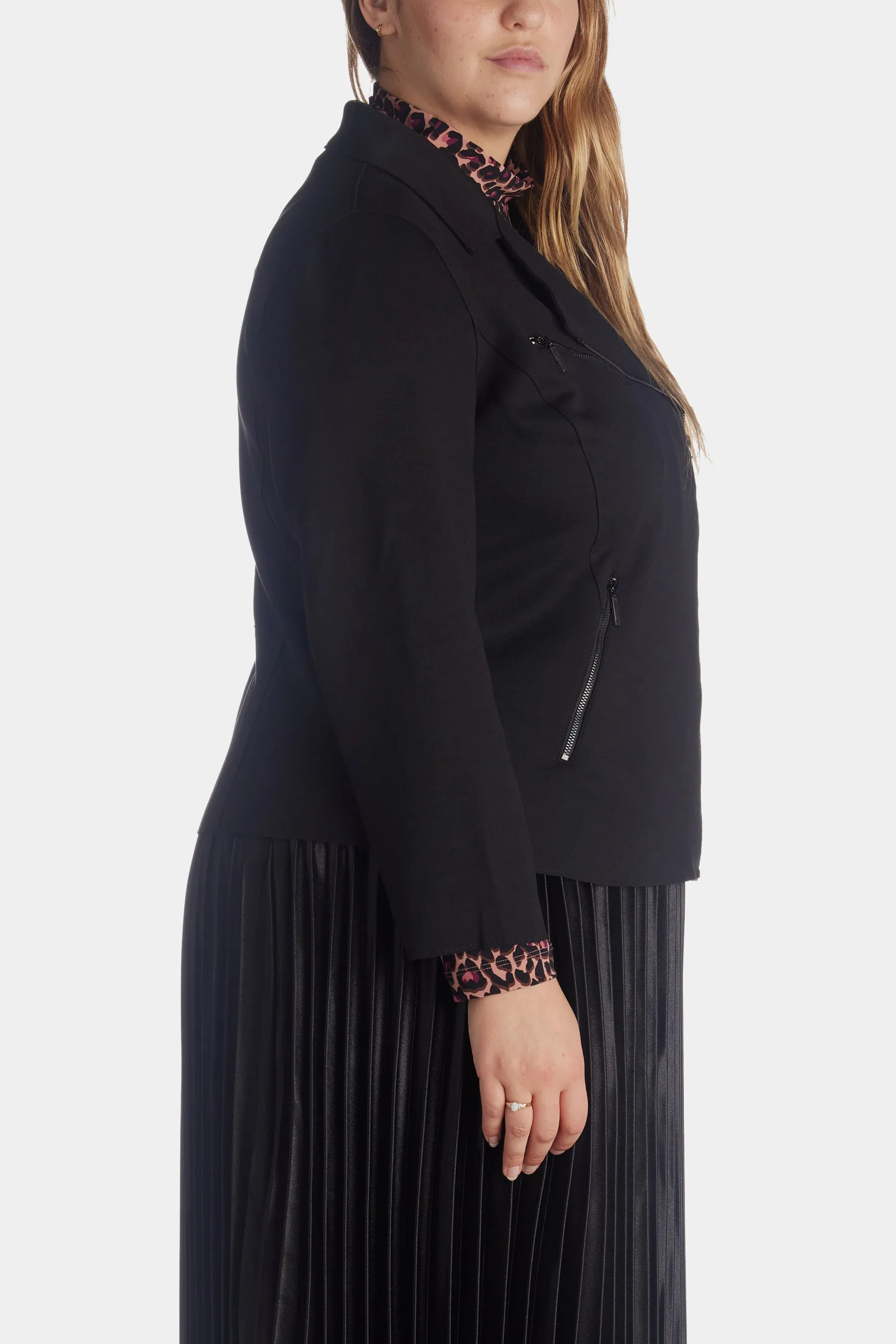 Scuba Ponte Zip Front Moto Jacket sold by Lord & Taylor product image thumbnail 4