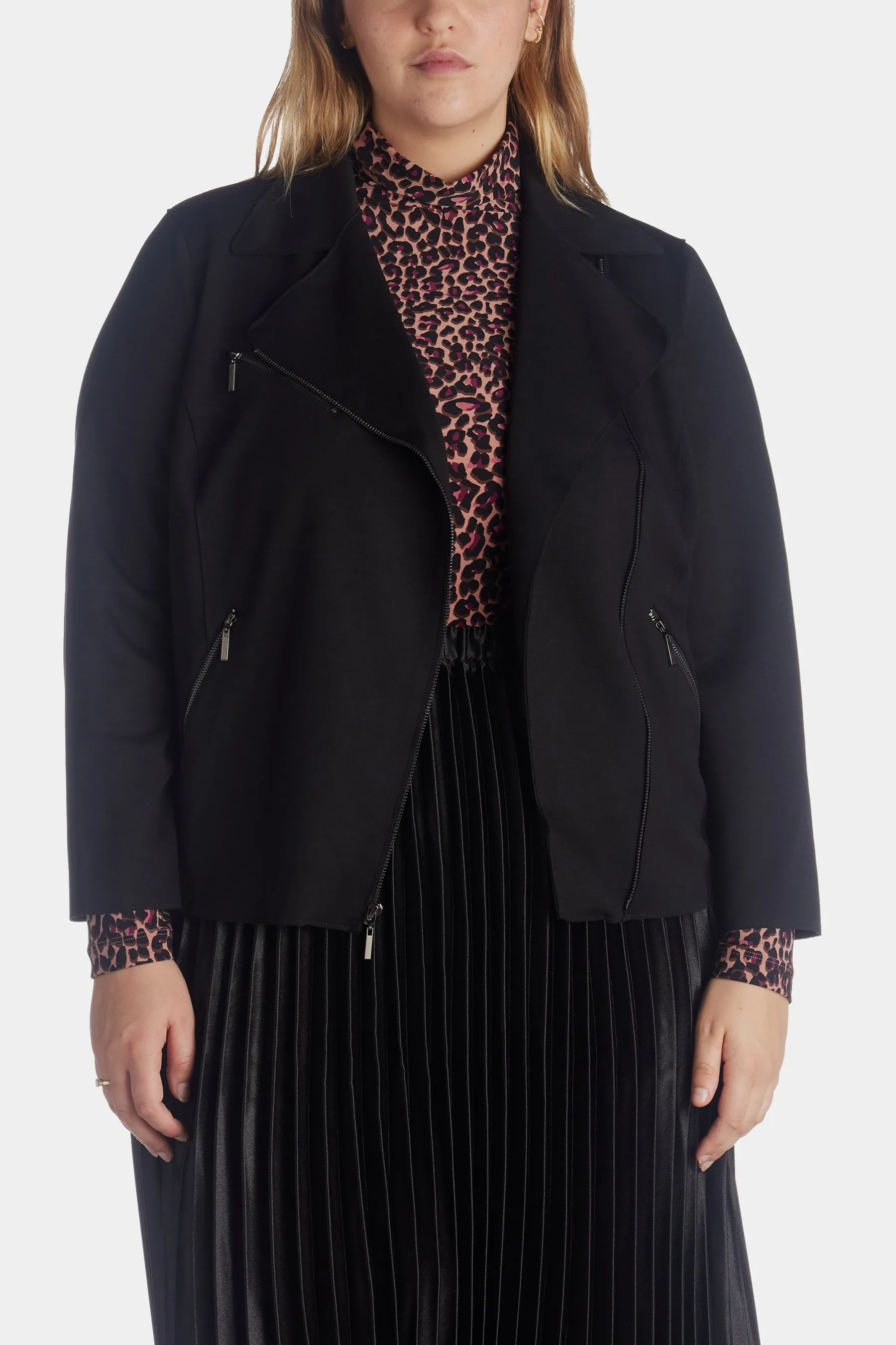 Scuba Ponte Zip Front Moto Jacket sold by Lord & Taylor