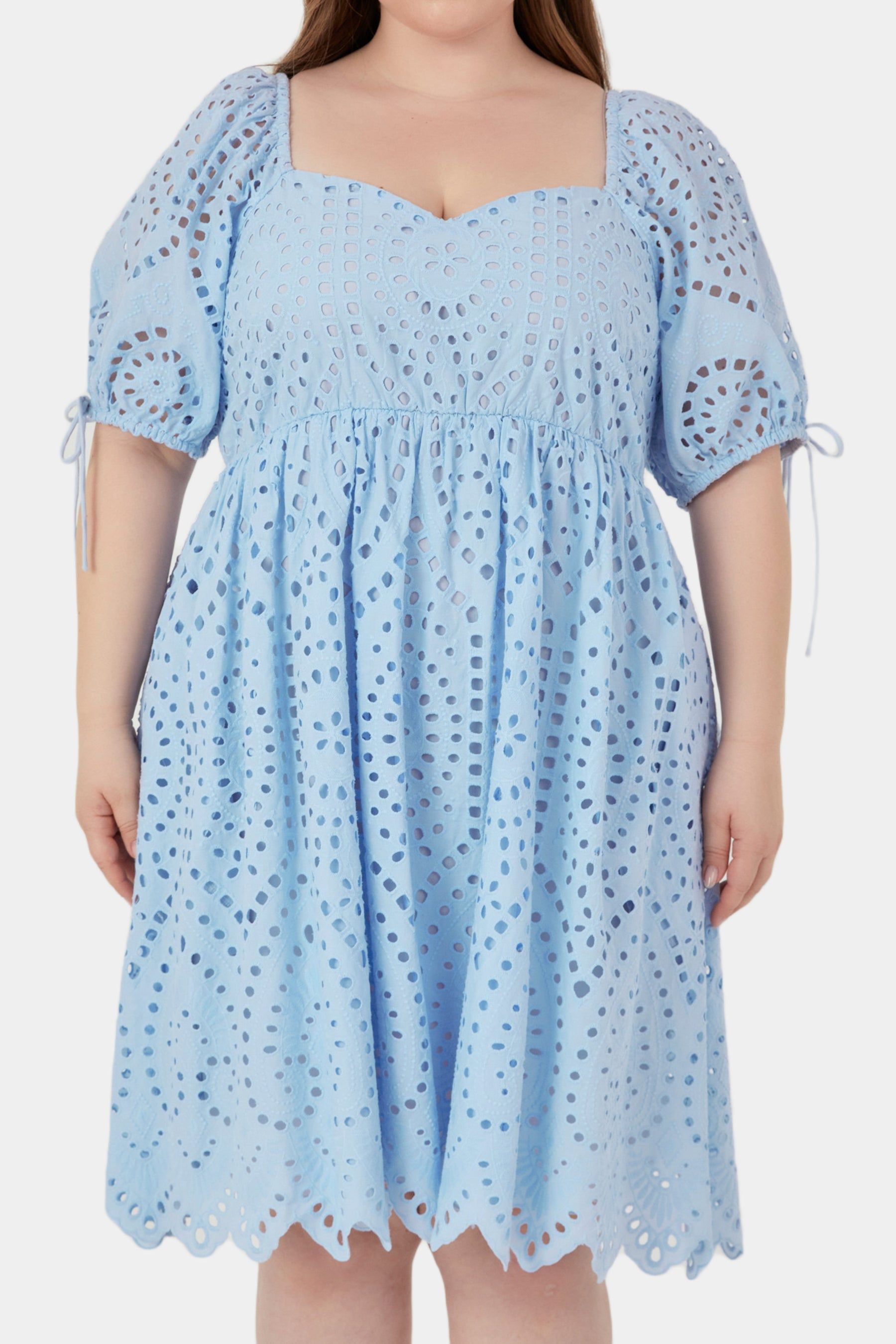 Eyelet Scallop Edge Mini Dress sold by Lord & Taylor product image thumbnail 5