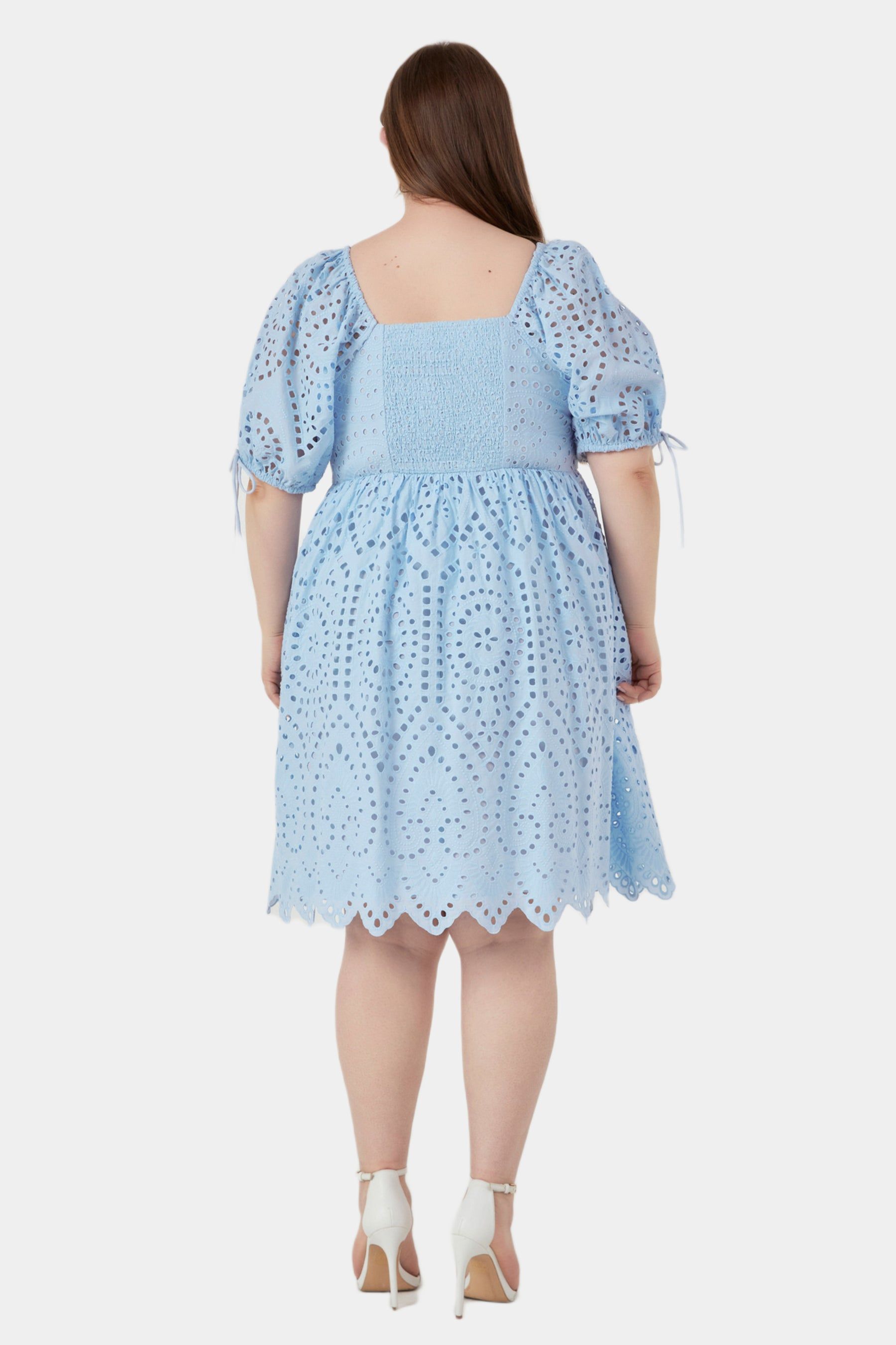 Eyelet Scallop Edge Mini Dress sold by Lord & Taylor product image thumbnail 2