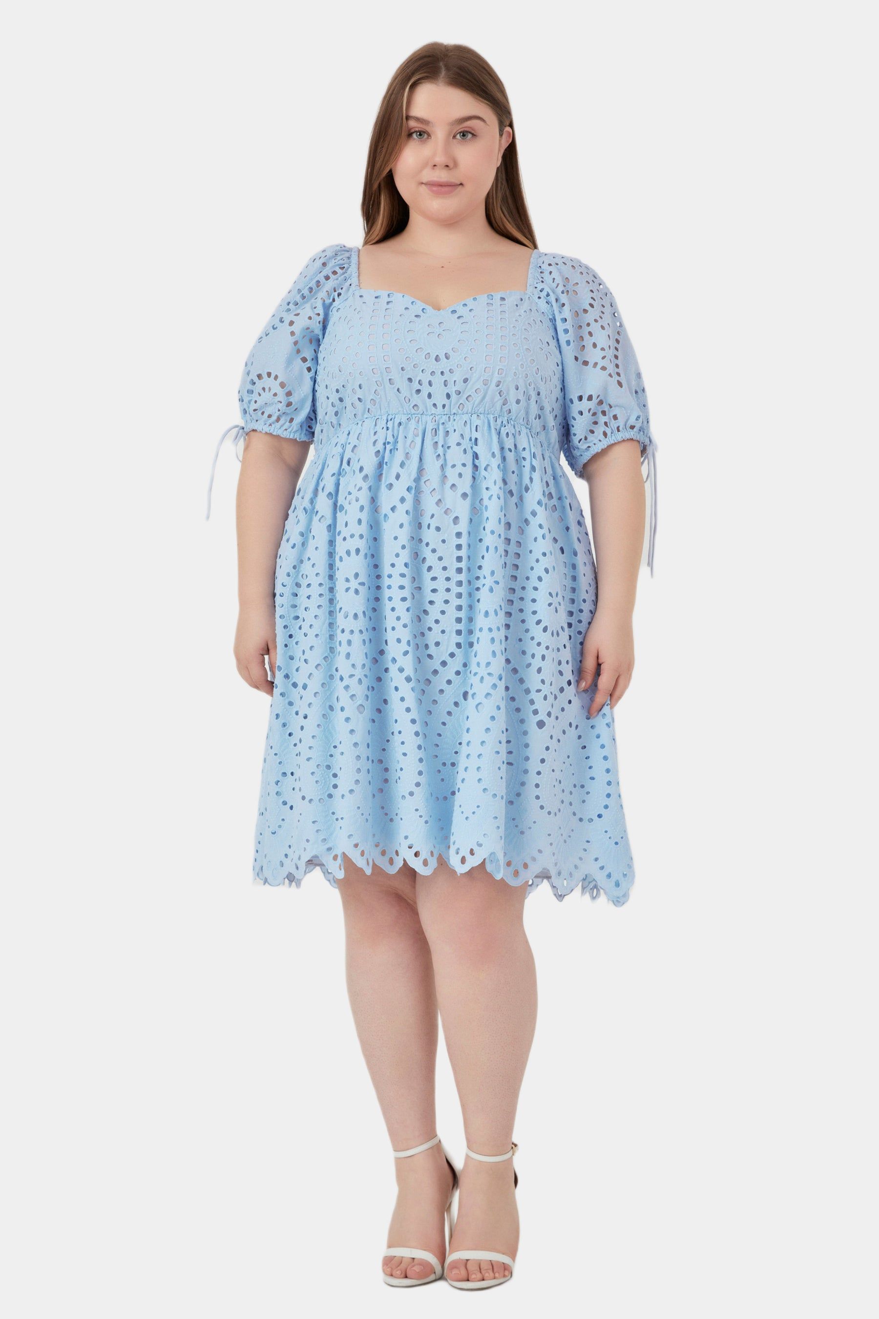 Eyelet Scallop Edge Mini Dress sold by Lord & Taylor product image thumbnail 4