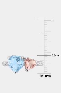 Blue Topaz Morganite and Diamond 2-Stone Toi et Moi Ring in Sterling Silver sold by Lord & Taylor