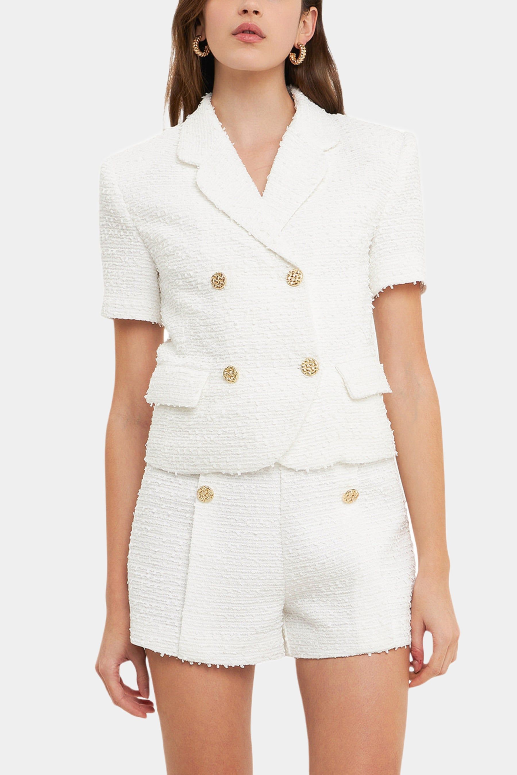 Tweed Double Breasted Short Sleeve Blazer sold by Lord & Taylor