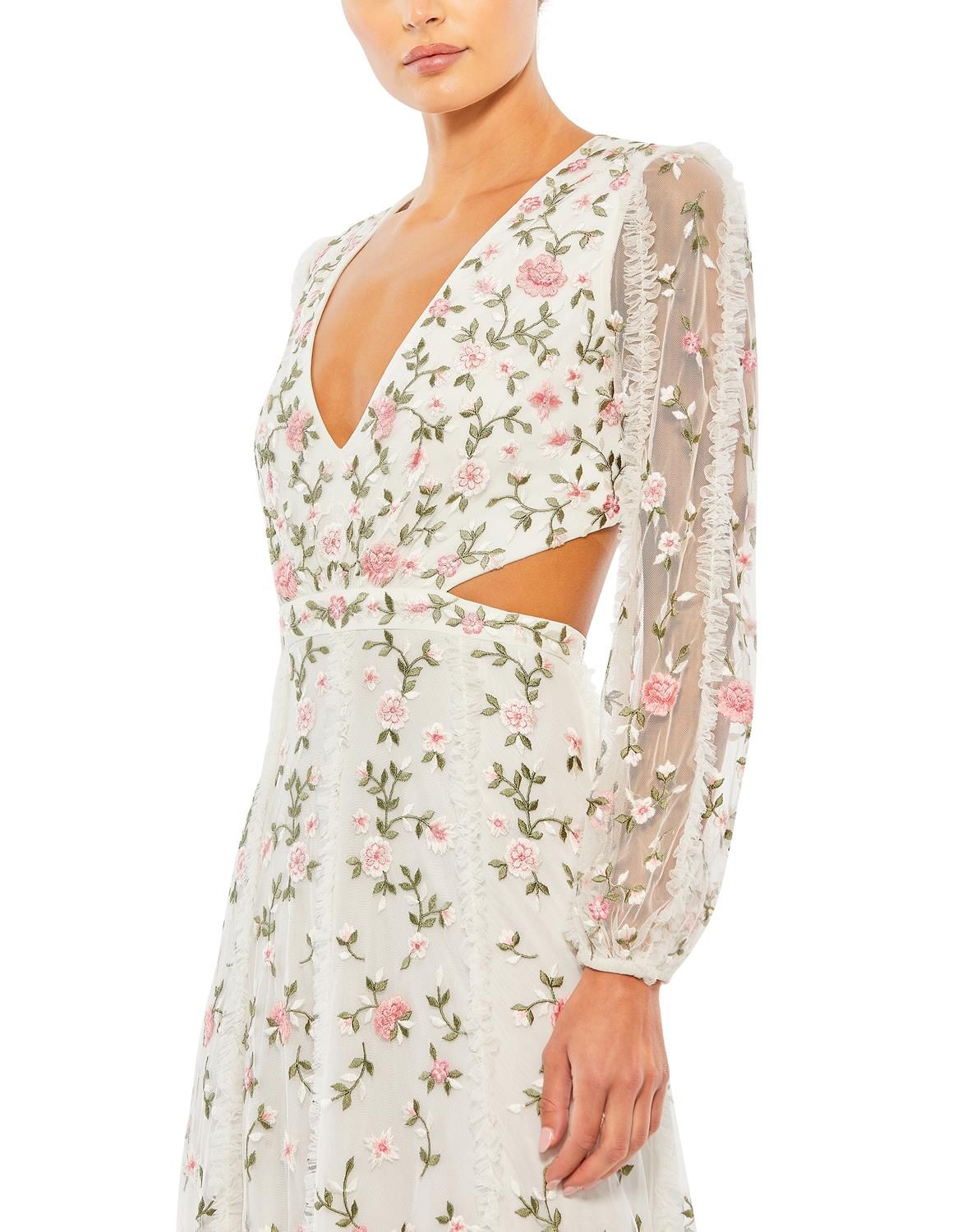 Floral Long Sleeve Cut Out Gown sold by Lord & Taylor product image thumbnail 4