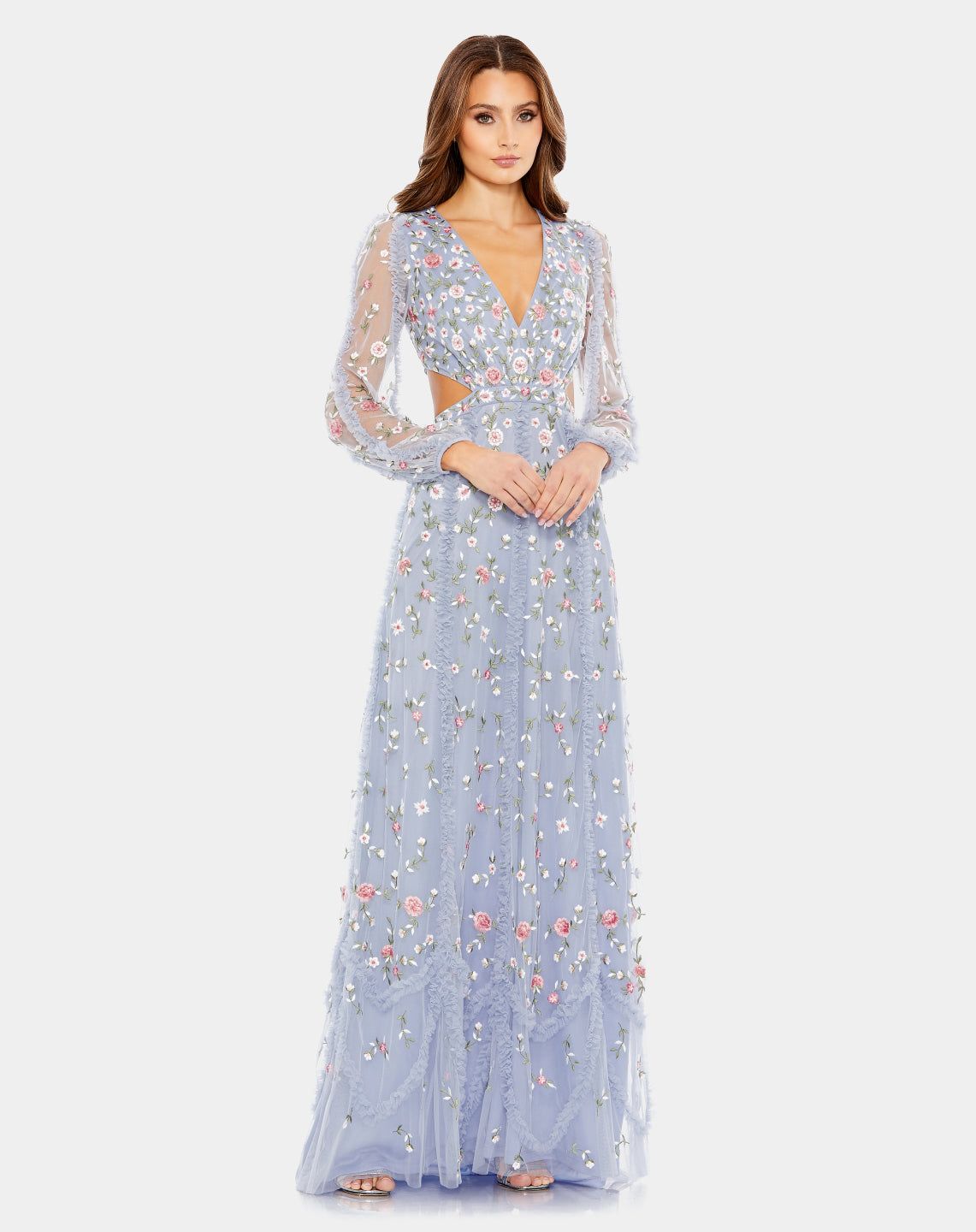 Floral Long Sleeve Cut Out Gown sold by Lord & Taylor