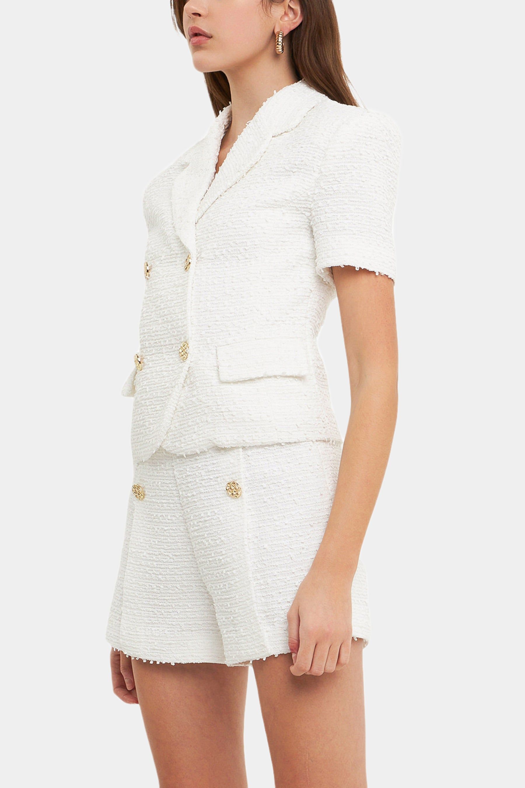 Tweed Double Breasted Short Sleeve Blazer sold by Lord & Taylor product image thumbnail 2