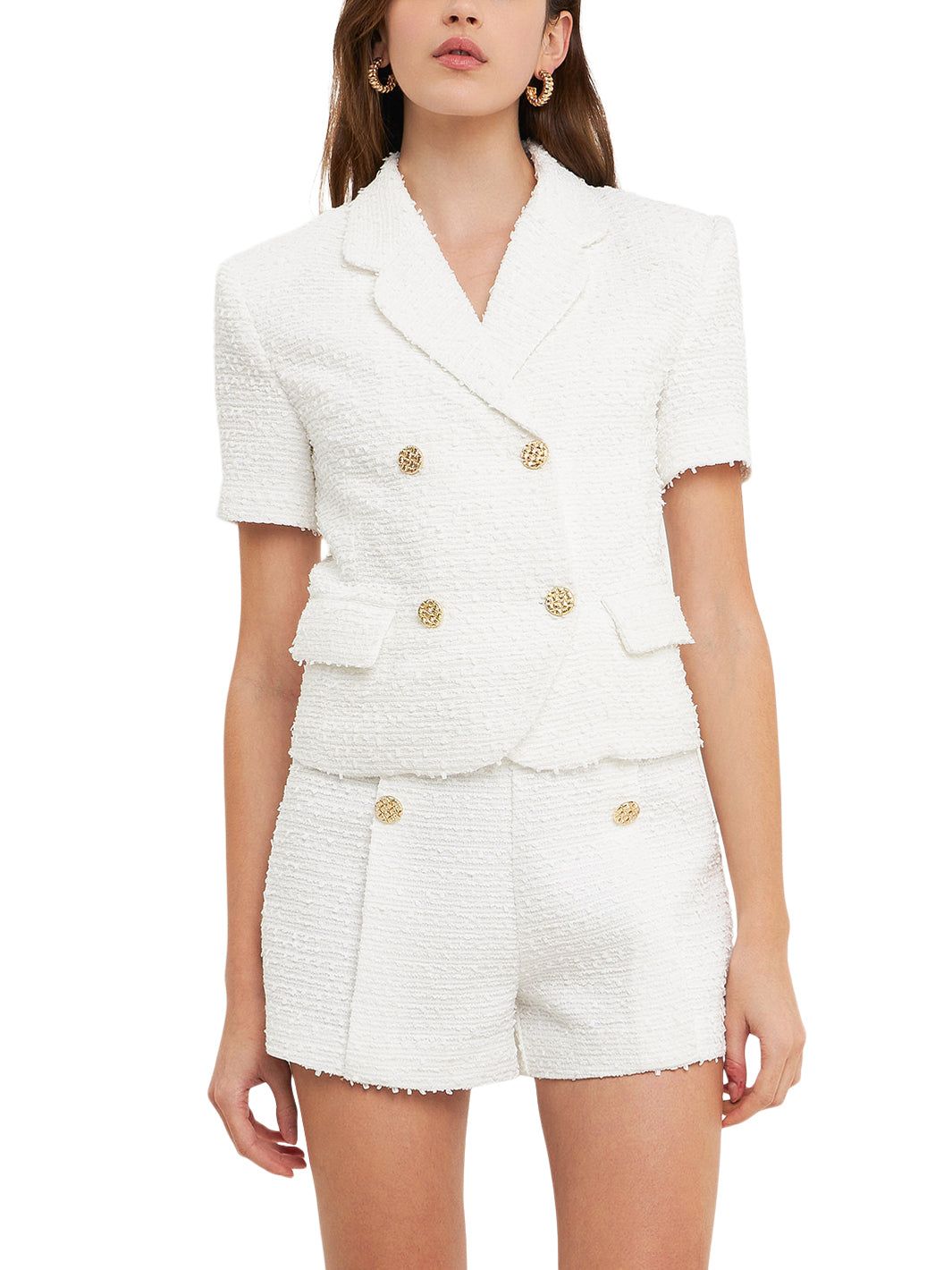 Tweed Double Breasted Short Sleeve Blazer sold by Lord & Taylor product image thumbnail 6