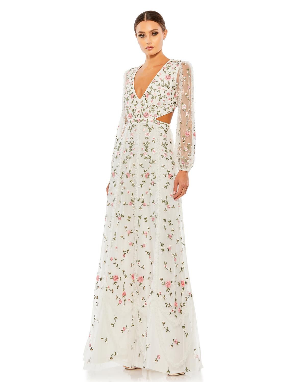 Floral Long Sleeve Cut Out Gown sold by Lord & Taylor product image thumbnail 5