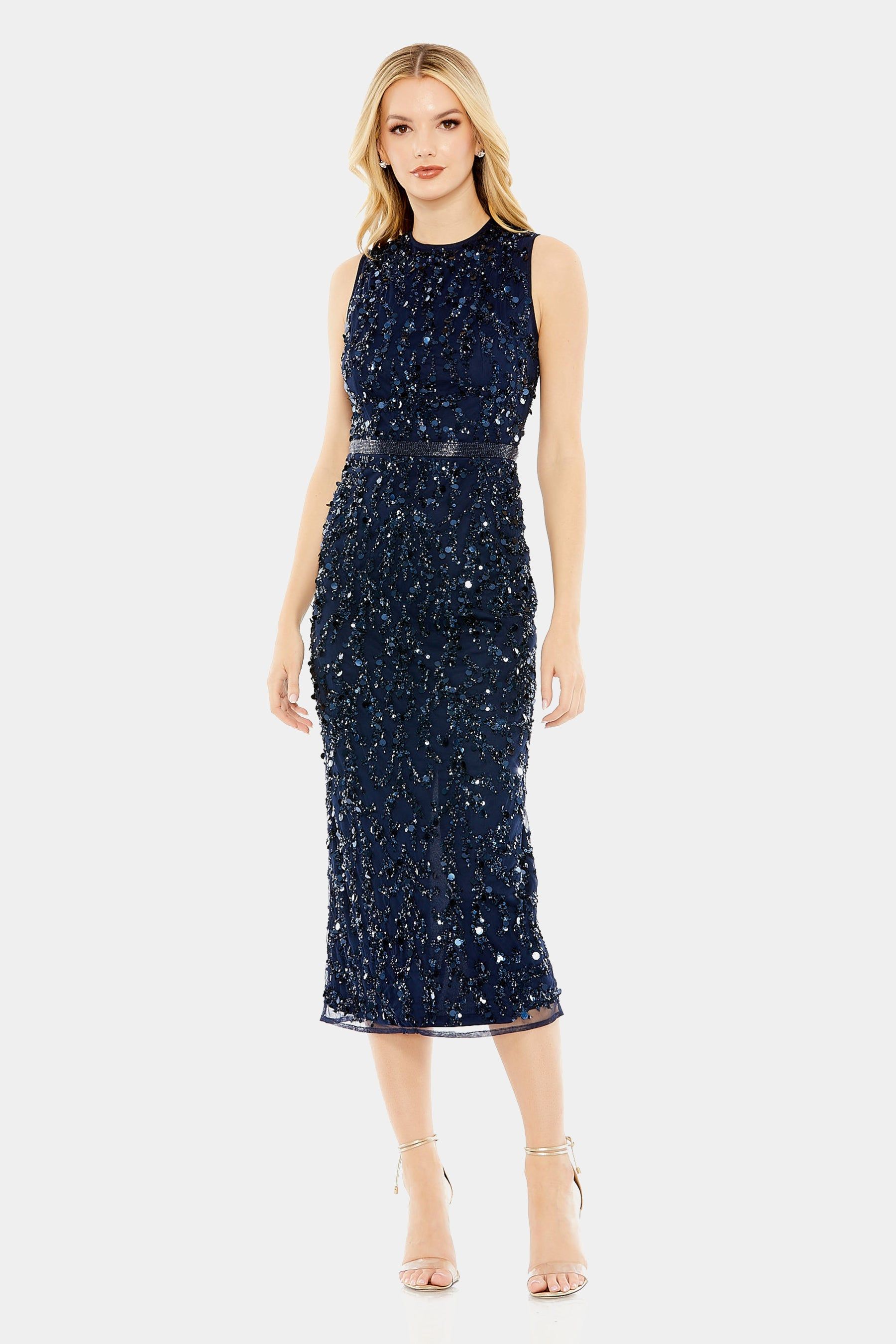Sequined, High Neck, Sleeveless Sheath Midi Dress sold by Lord & Taylor product image thumbnail 2