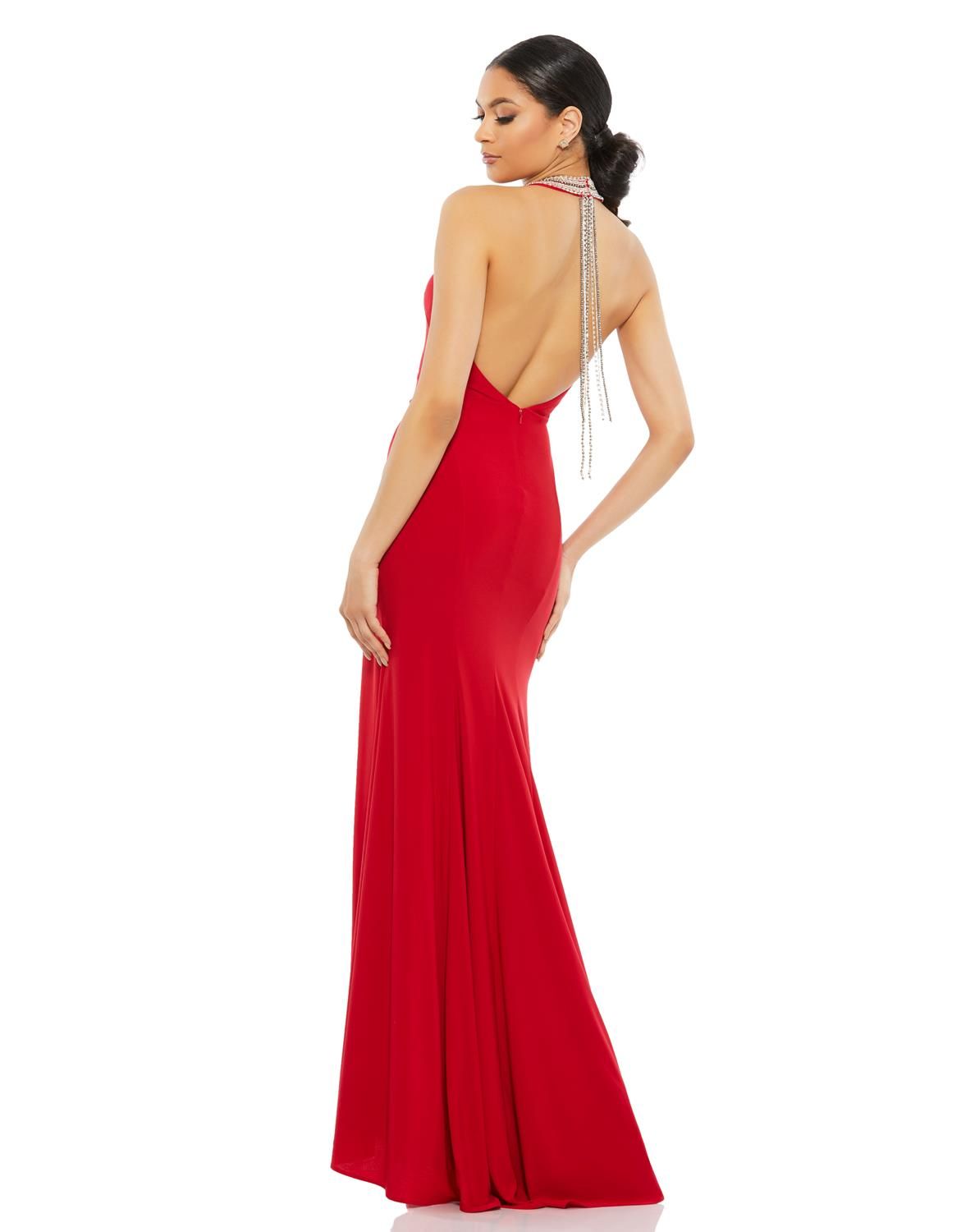 Beaded Halter Jersey Evening Gown sold by Lord & Taylor product image thumbnail 2
