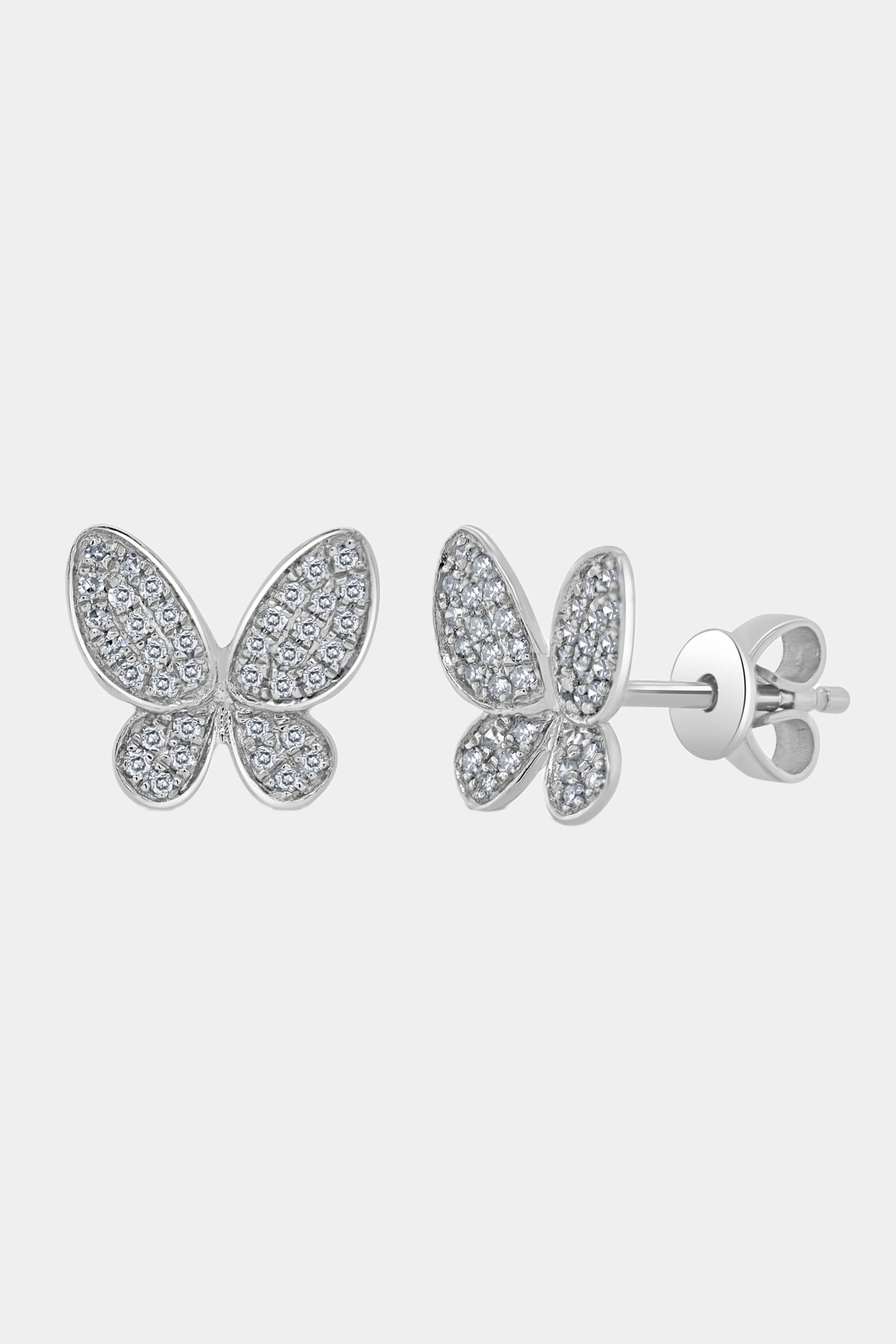 14K Gold Diamond Butterfly Earrings sold by Lord & Taylor product image thumbnail 3