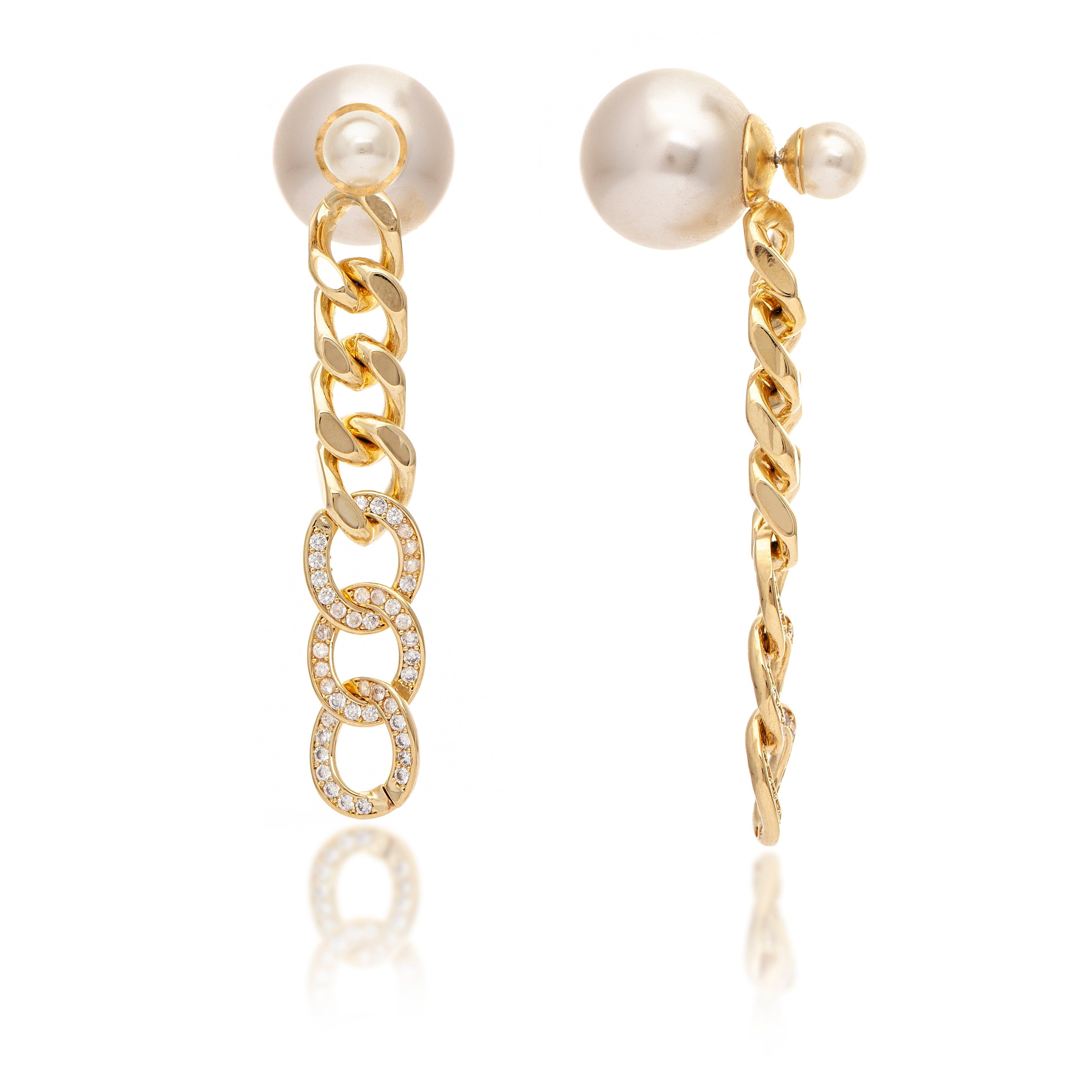 Pearl Drop + CZ Earrings sold by Lord & Taylor product image thumbnail 5