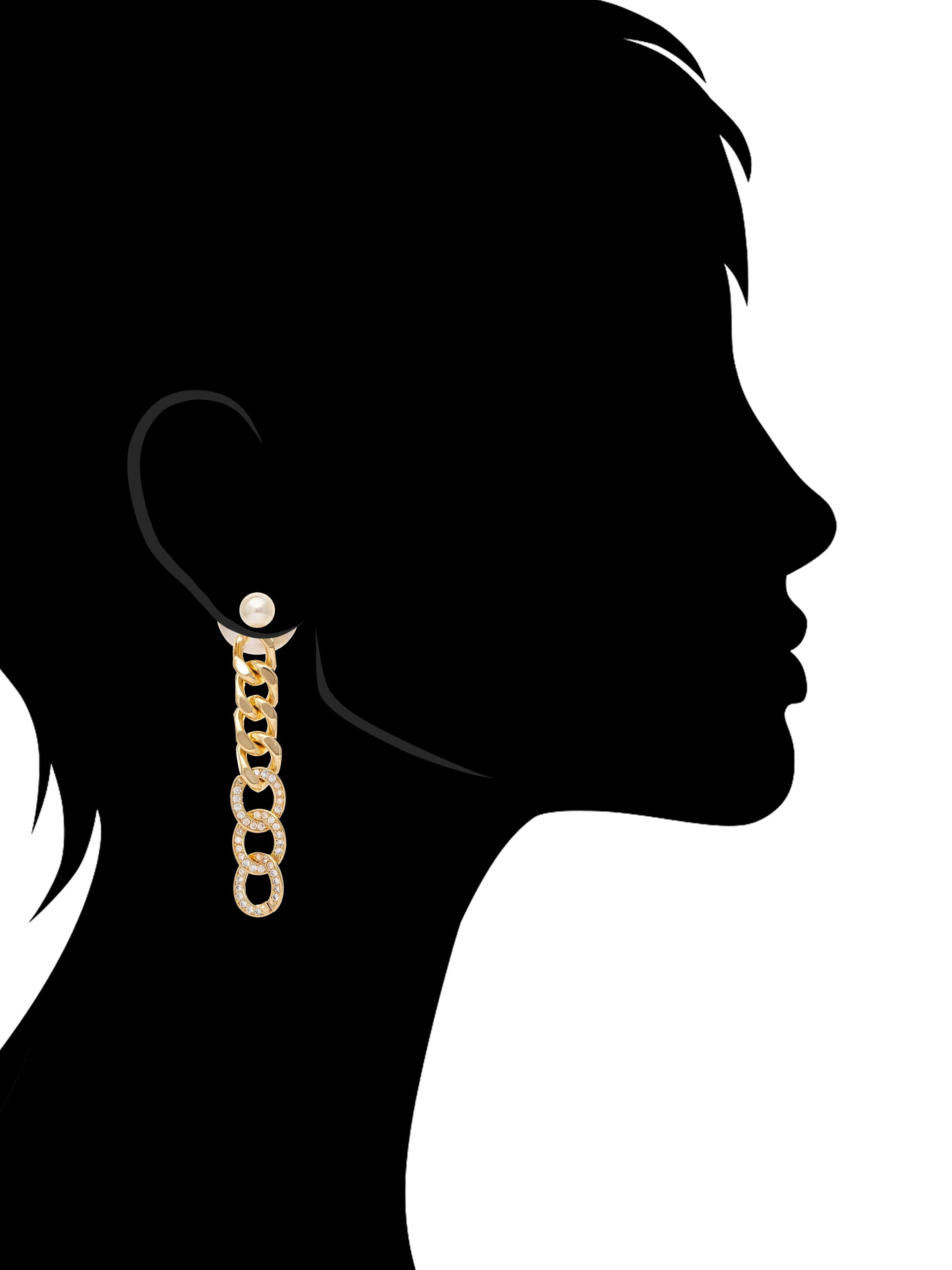 Pearl Drop + CZ Earrings sold by Lord & Taylor product image thumbnail 4