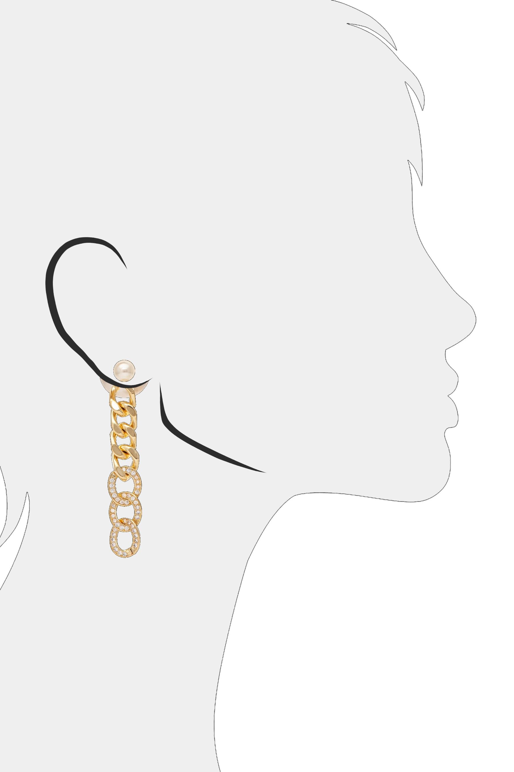 Pearl Drop + CZ Earrings sold by Lord & Taylor product image thumbnail 2