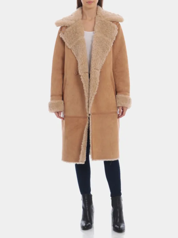 Double Breasted Faux Shearling Coat sold by Lord & Taylor