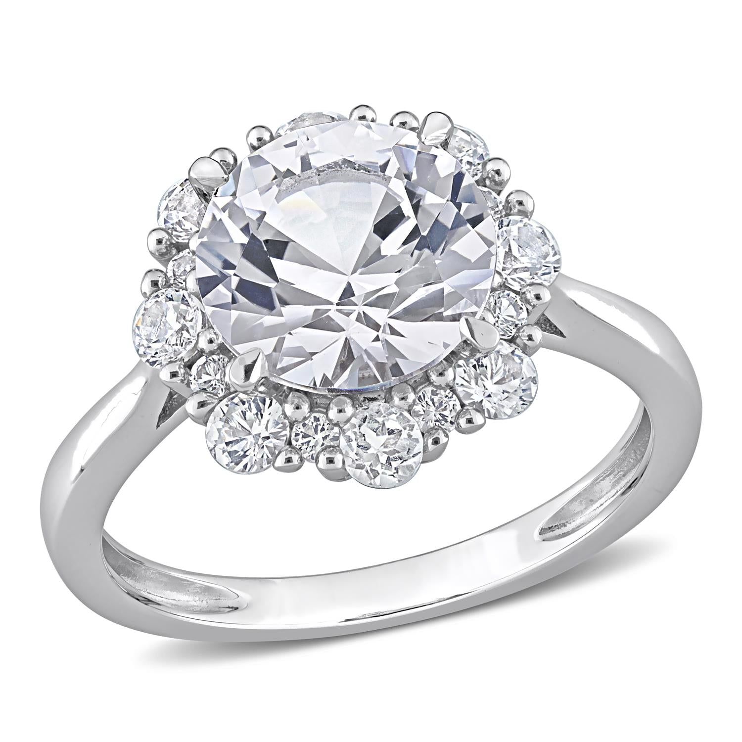 10k White Gold Created White Sapphire Ring sold by Lord & Taylor product image thumbnail 7