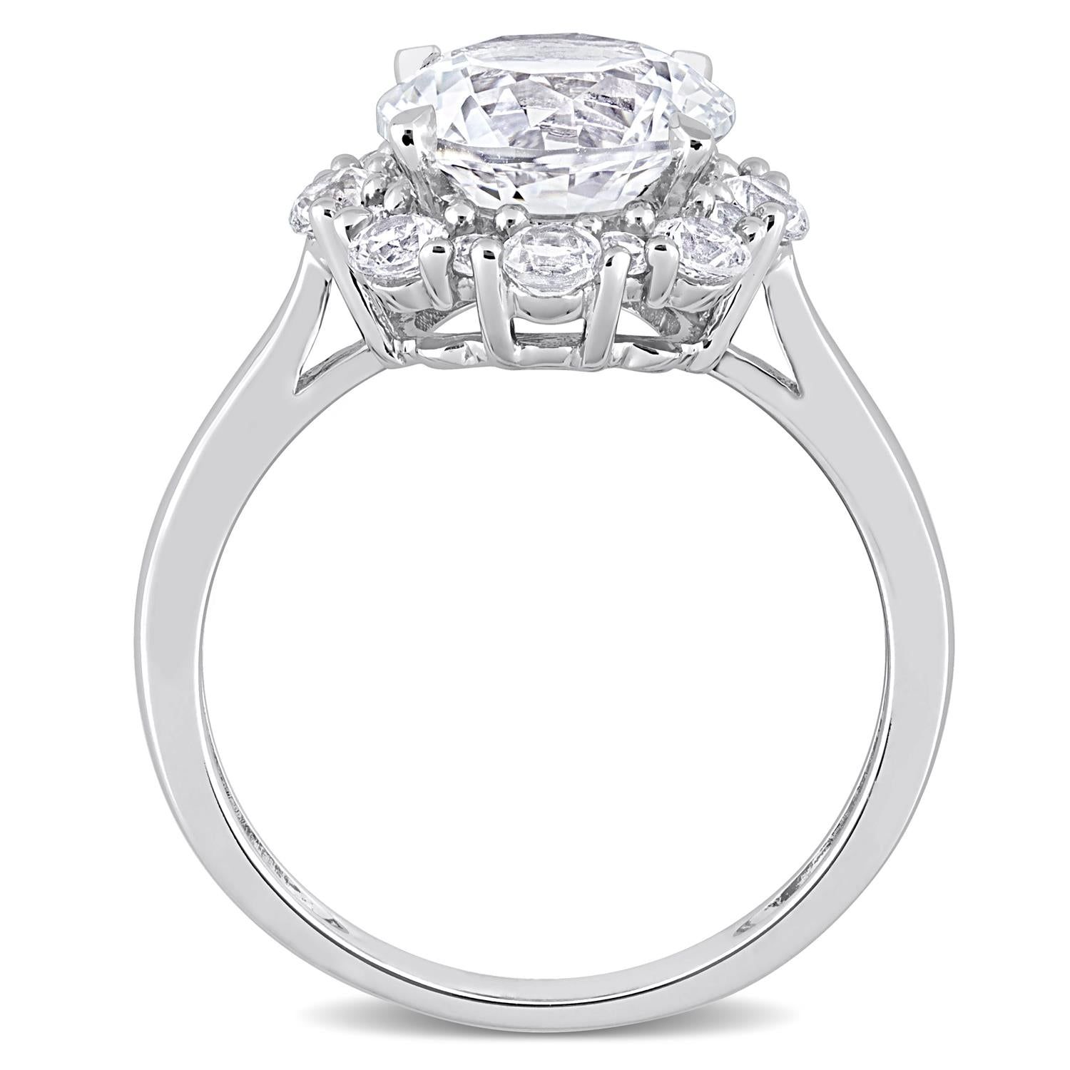 10k White Gold Created White Sapphire Ring sold by Lord & Taylor product image thumbnail 3