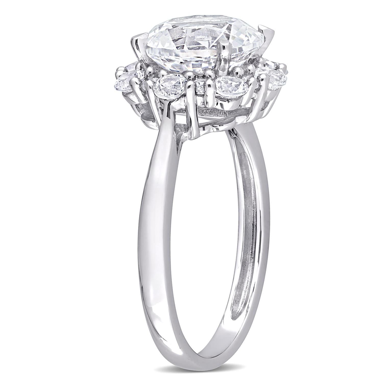 10k White Gold Created White Sapphire Ring sold by Lord & Taylor product image thumbnail 2