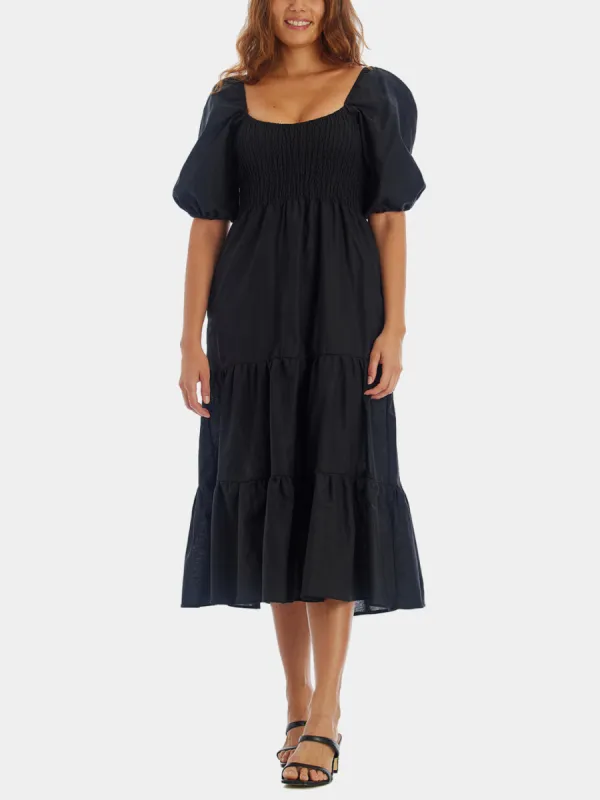 Hera Smocked Puff Sleeve Dress sold by Lord & Taylor