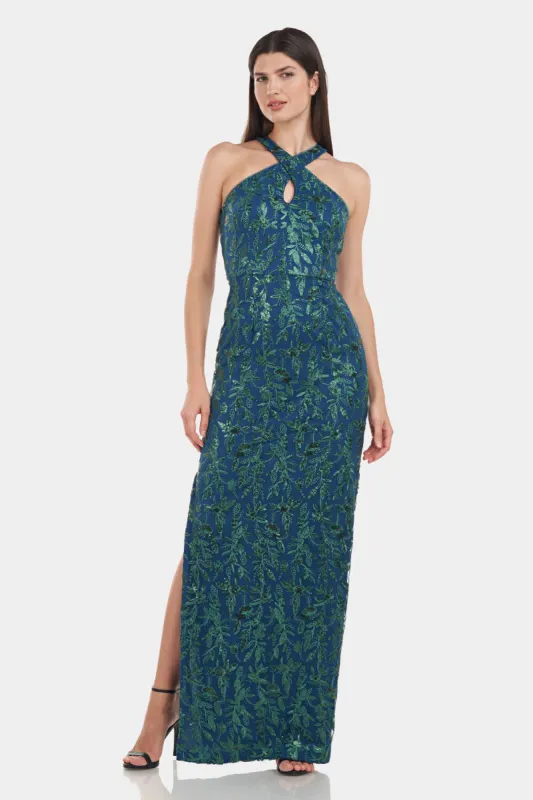 Rebecca Keyhole Column Gown made by JS Collections