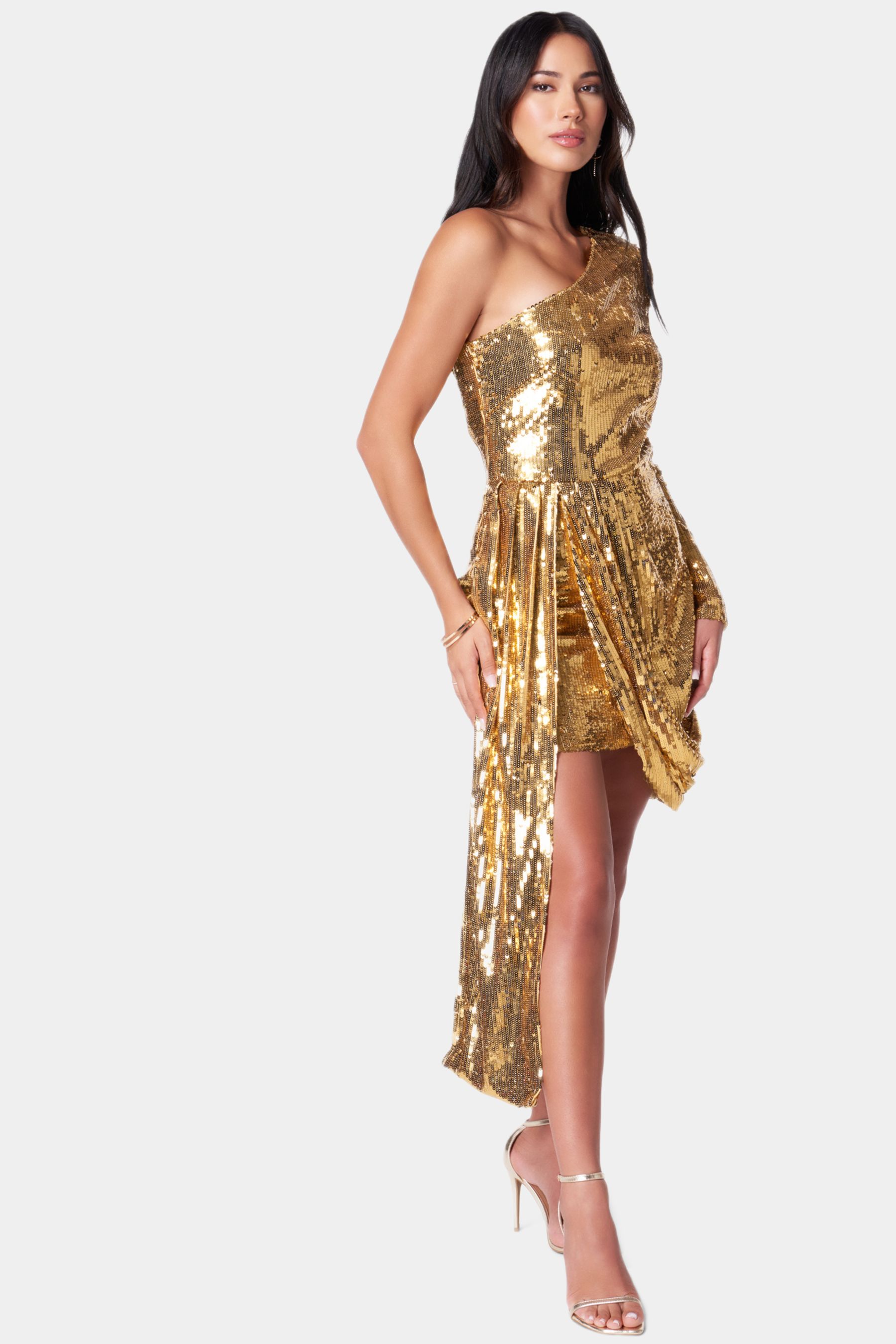 BEBE One Shoulder Sequin Dress sold by Lord & Taylor product image thumbnail 4