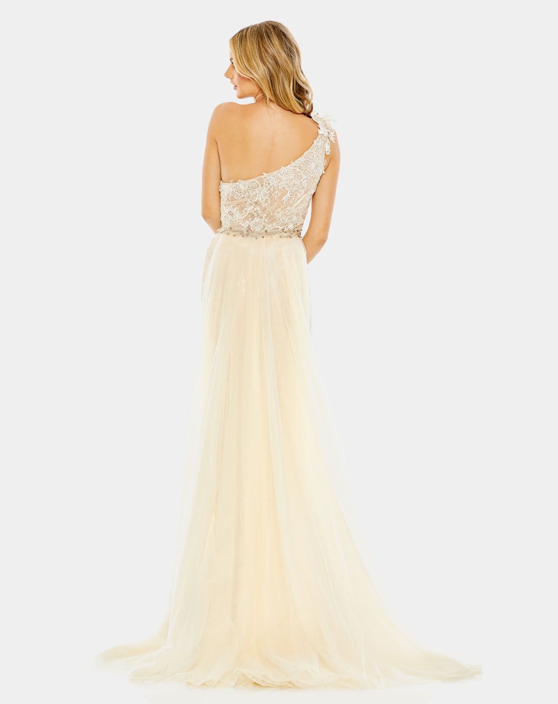 Lace One Shoulder Train Gown sold by Lord & Taylor product image thumbnail 3