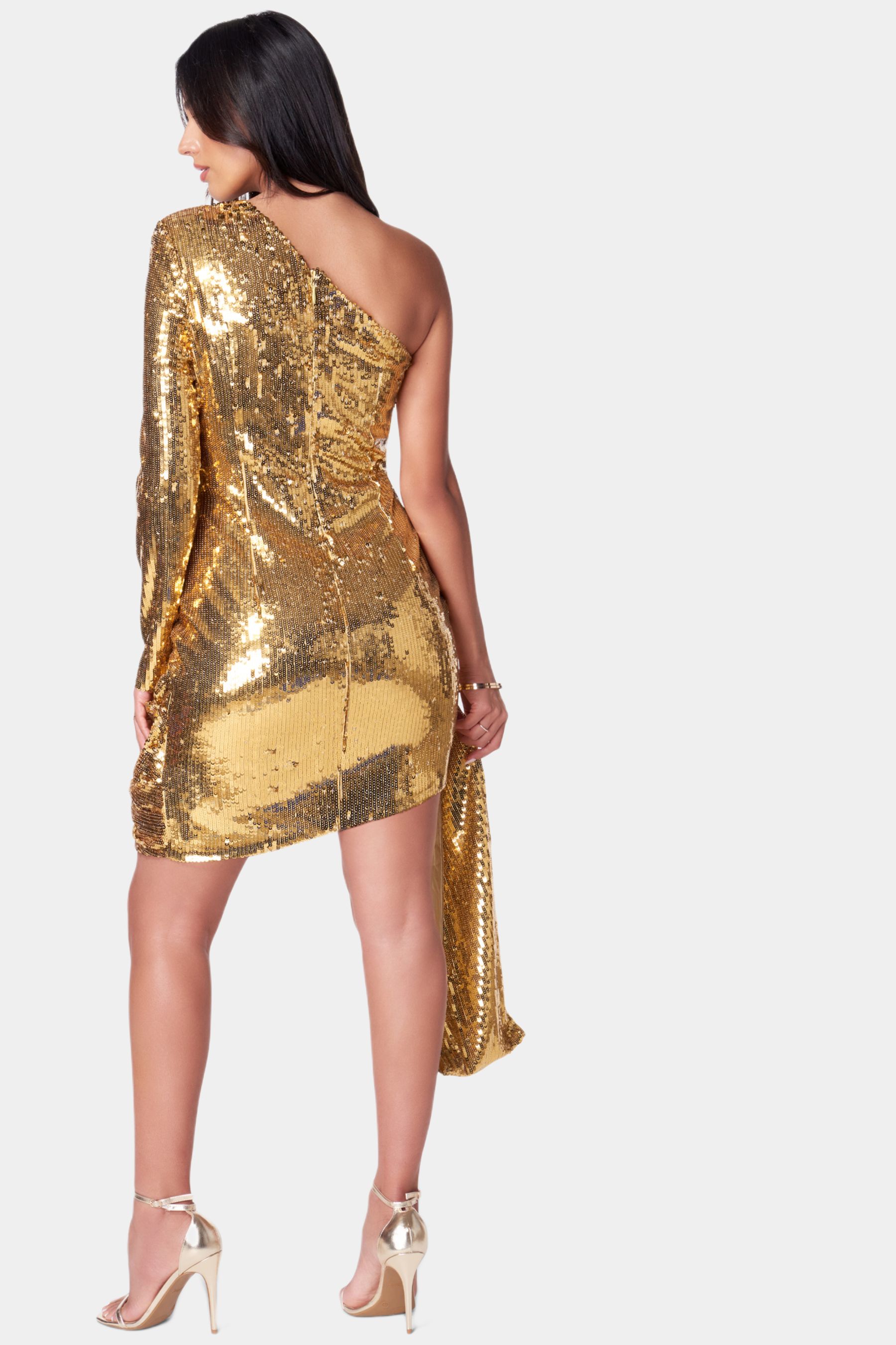 BEBE One Shoulder Sequin Dress sold by Lord & Taylor product image thumbnail 2