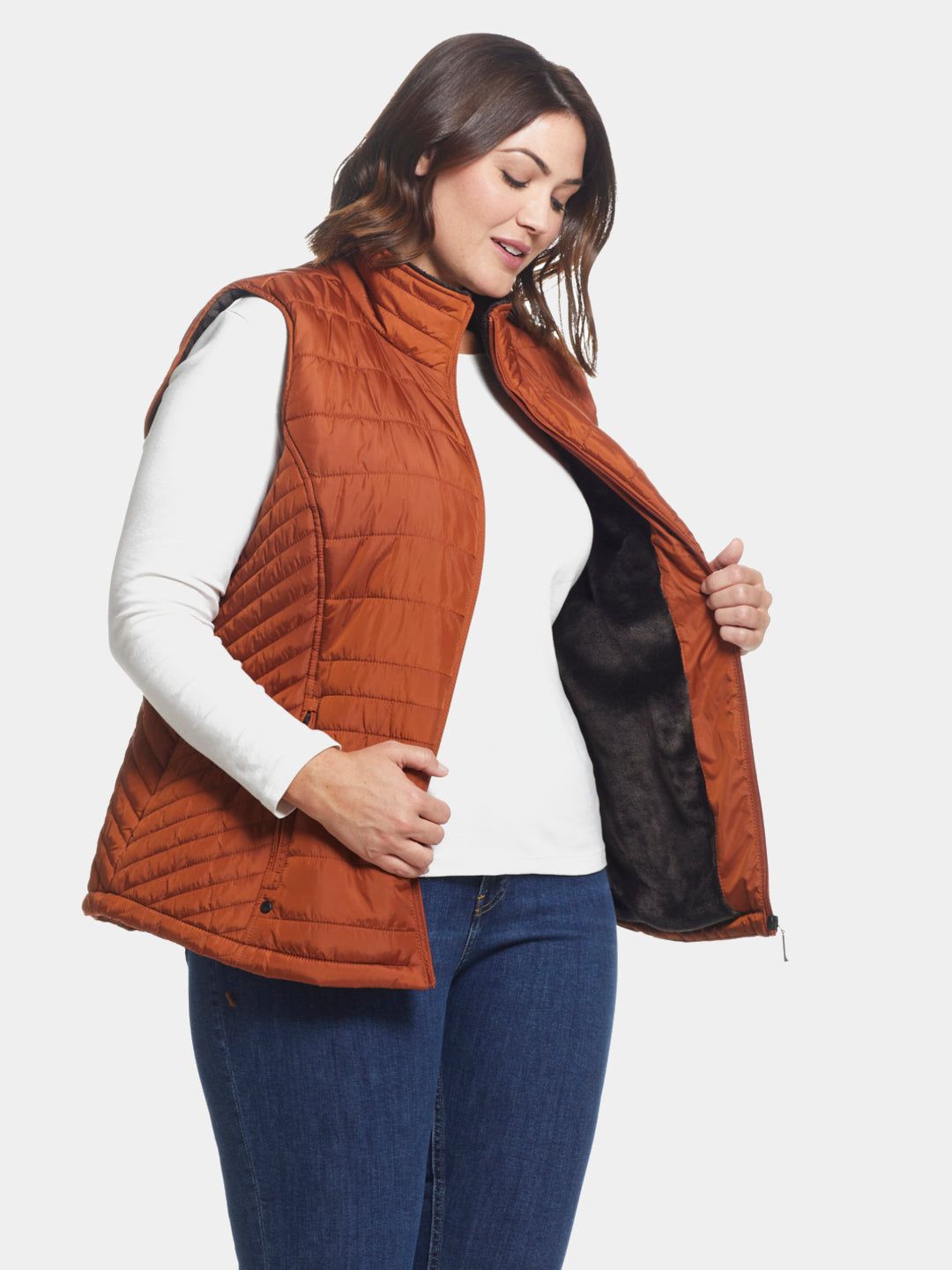 Quilted Puffer Vest Plush Lining sold by Lord & Taylor product image thumbnail 4
