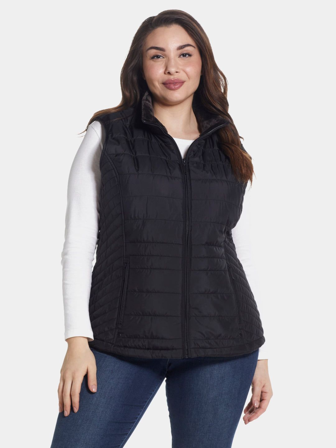 Quilted Puffer Vest Plush Lining sold by Lord & Taylor