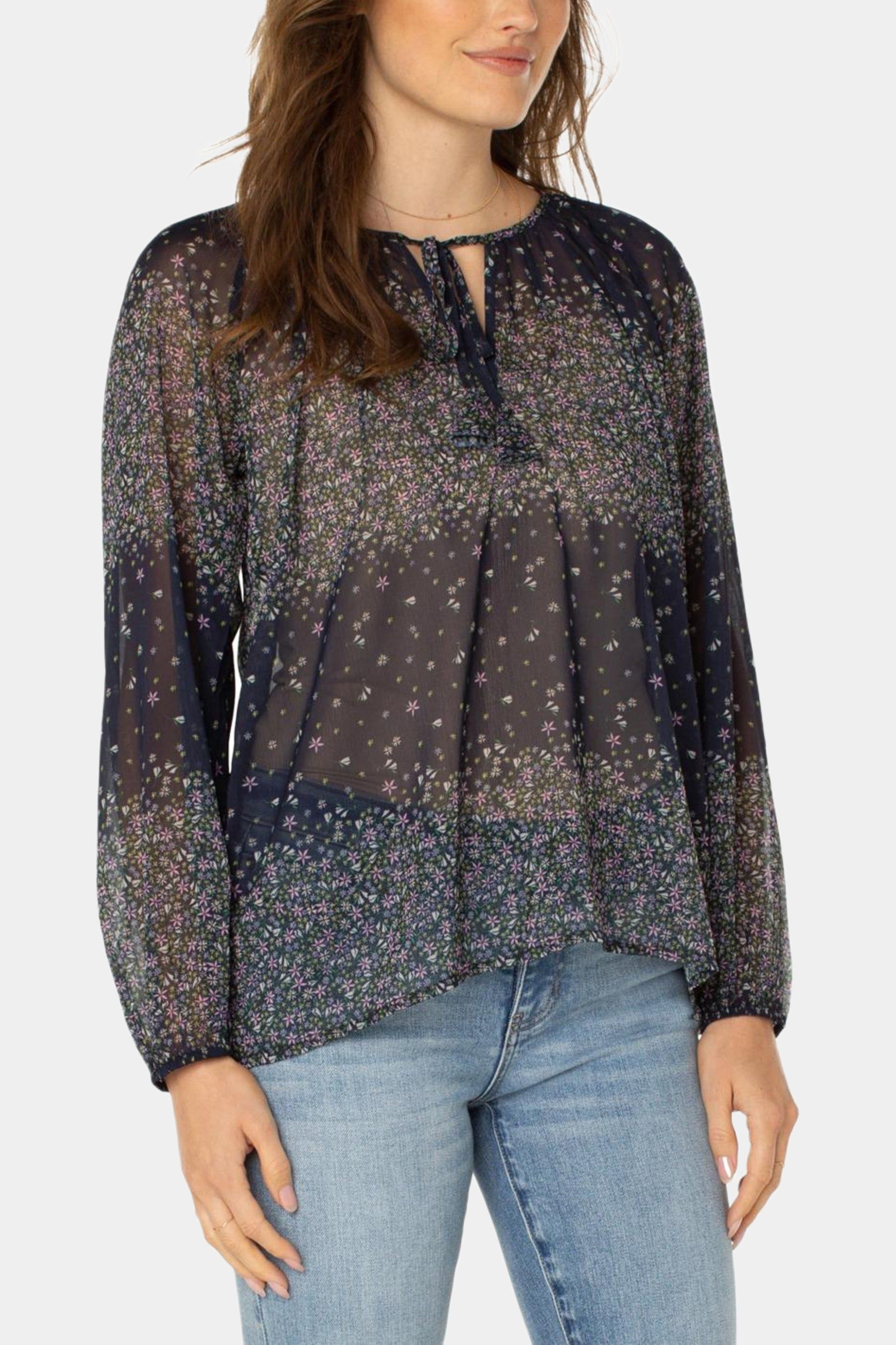 Long Sleeve Shirred Blouse sold by Lord & Taylor product image thumbnail 2