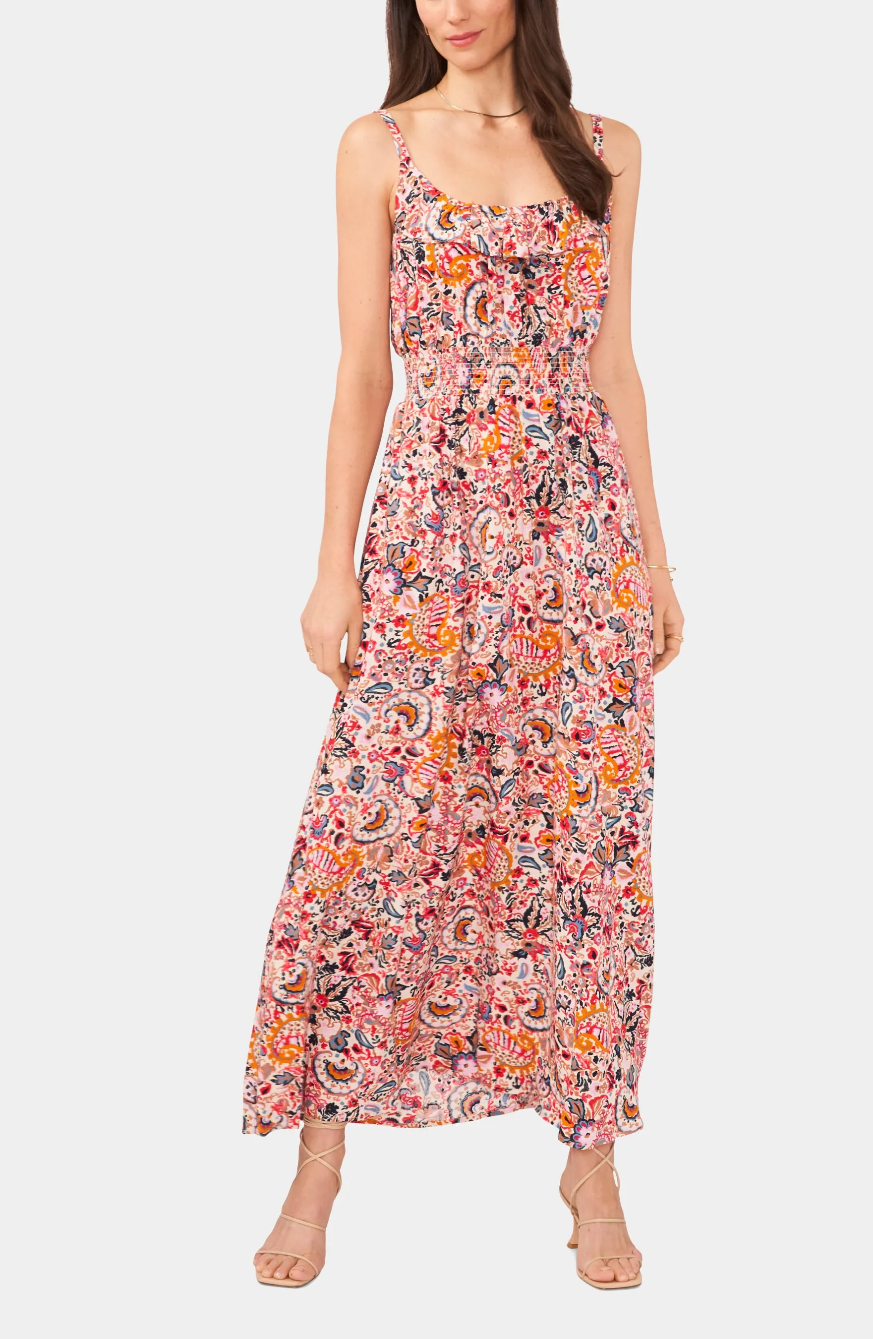 Sleeveless Printed Flounce Maxi Dress sold by Lord & Taylor