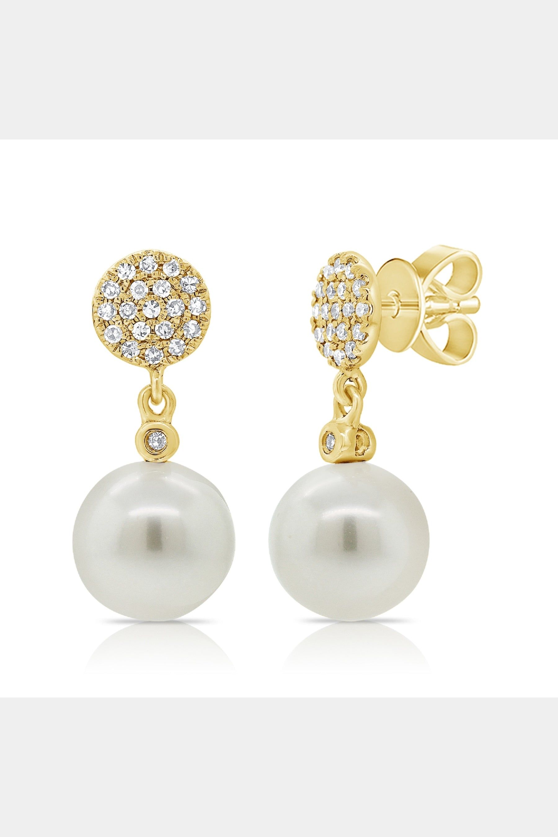 14K Gold Pearl & Diamond Dangle Earrings sold by Lord & Taylor