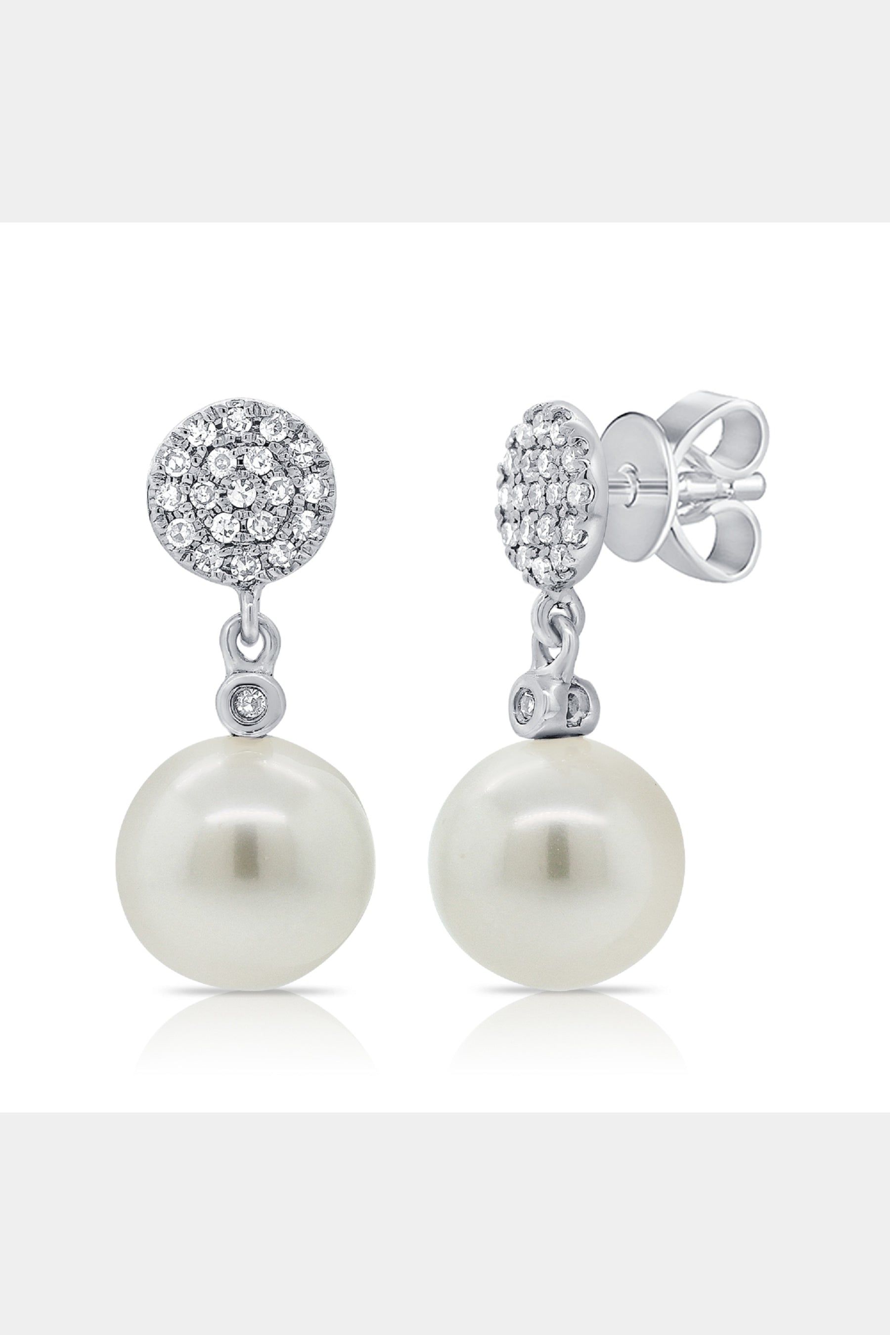 14K Gold Pearl & Diamond Dangle Earrings sold by Lord & Taylor product image thumbnail 3