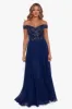 Long Off The Shoulder Chiffon Beaded Gown sold by Lord & Taylor