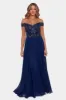 Long Off The Shoulder Chiffon Beaded Gown sold by Lord & Taylor