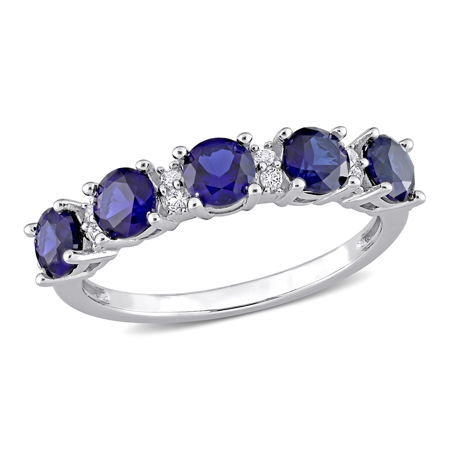 Lab-Created Blue and White Sapphire Ring sold by Lord & Taylor product image thumbnail 6