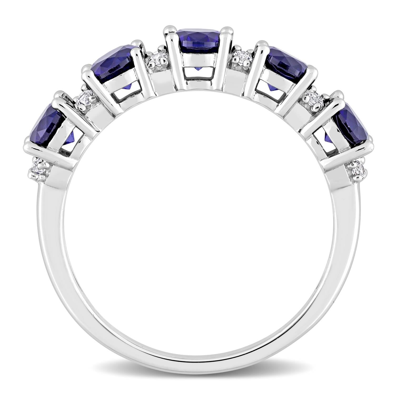 Lab-Created Blue and White Sapphire Ring sold by Lord & Taylor product image thumbnail 3