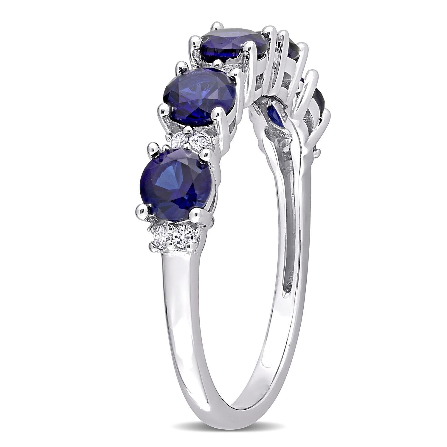 Lab-Created Blue and White Sapphire Ring sold by Lord & Taylor product image thumbnail 2