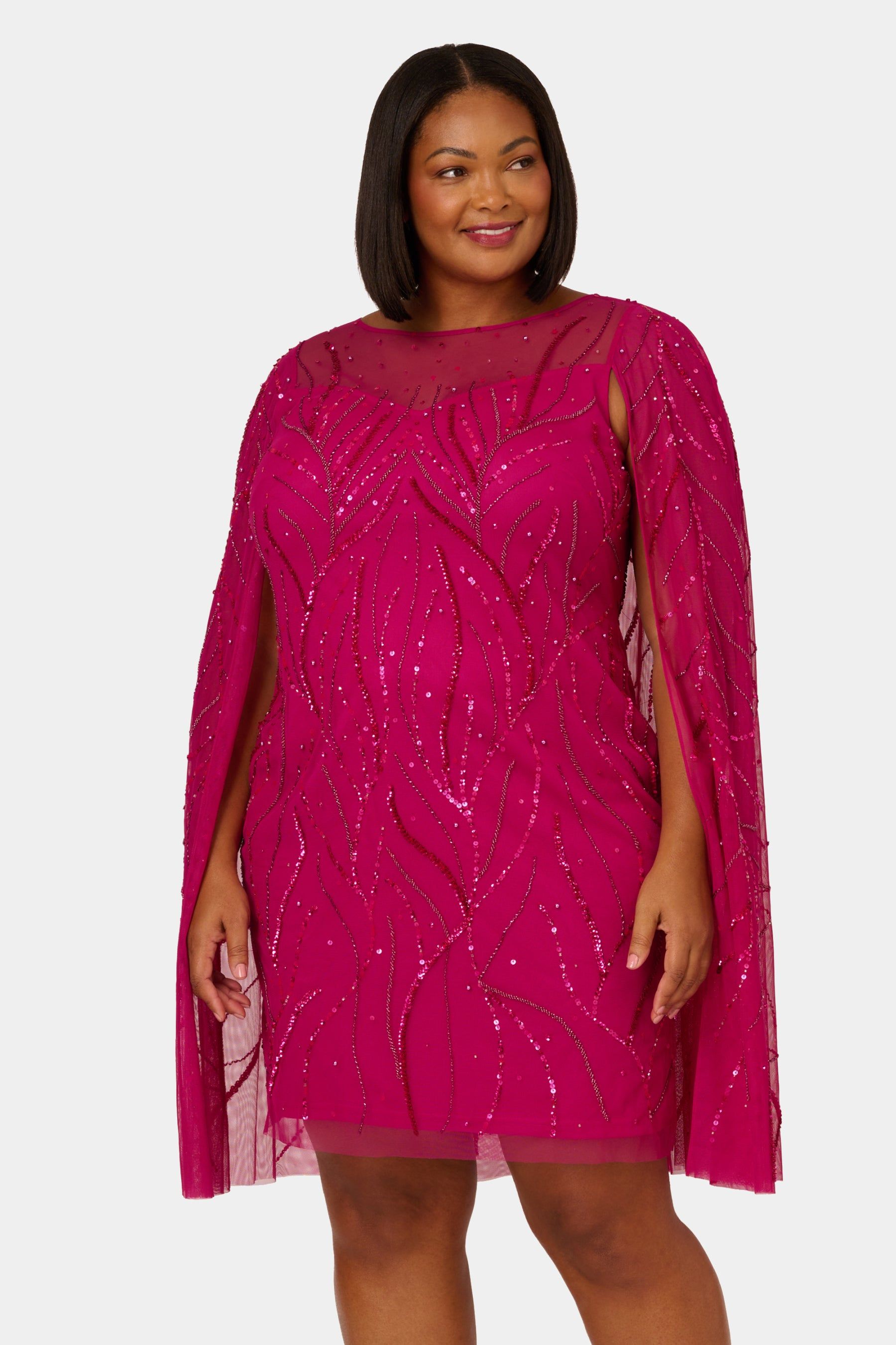 Beaded Short Cape Sleeve Dress sold by Lord & Taylor