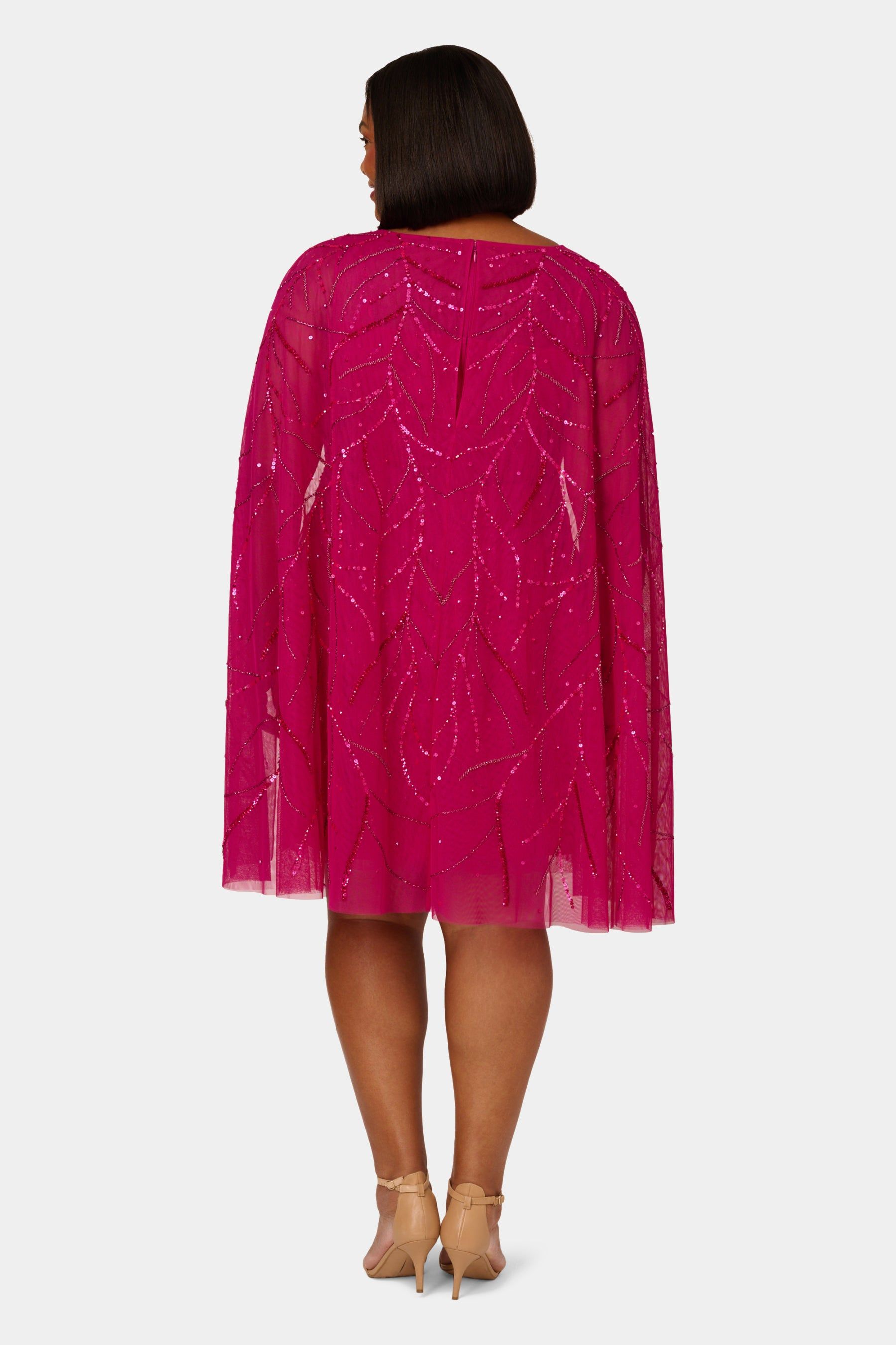 Beaded Short Cape Sleeve Dress sold by Lord & Taylor product image thumbnail 3
