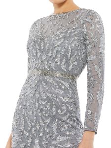 Long Sleeve Damask Sequin Midi Dress sold by Lord & Taylor