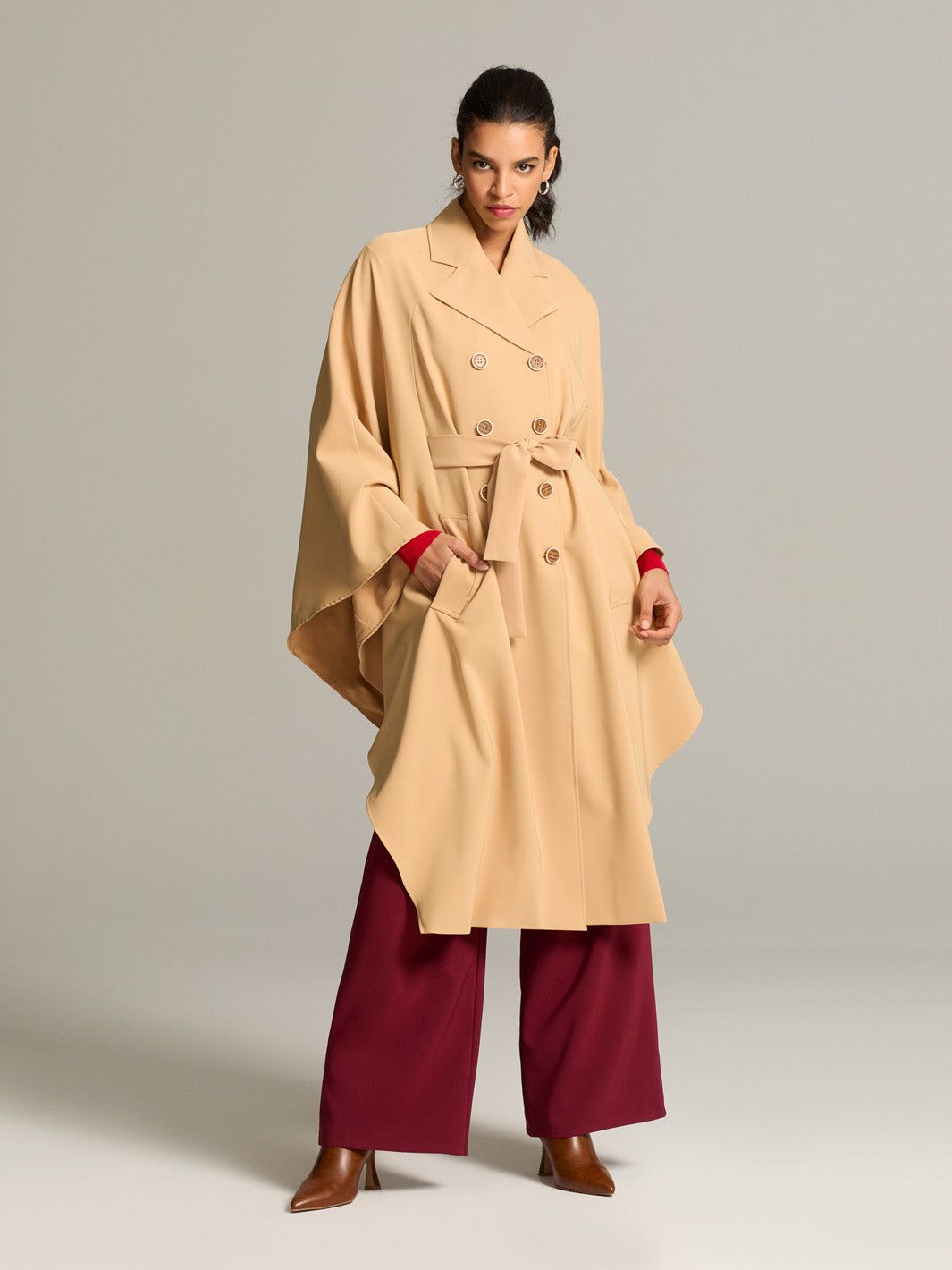 Tie Waist Cape Coat sold by Lord & Taylor product image thumbnail 5