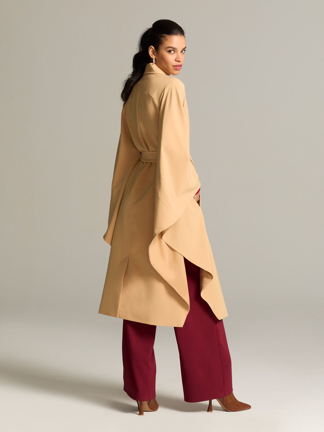 Tie Waist Cape Coat sold by Lord & Taylor product image thumbnail 2