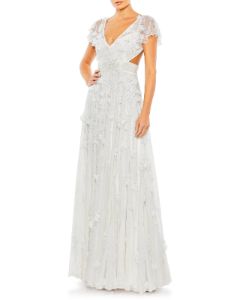 Embellished Lace Up Flowy Gown sold by Lord & Taylor