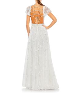 Embellished Lace Up Flowy Gown sold by Lord & Taylor