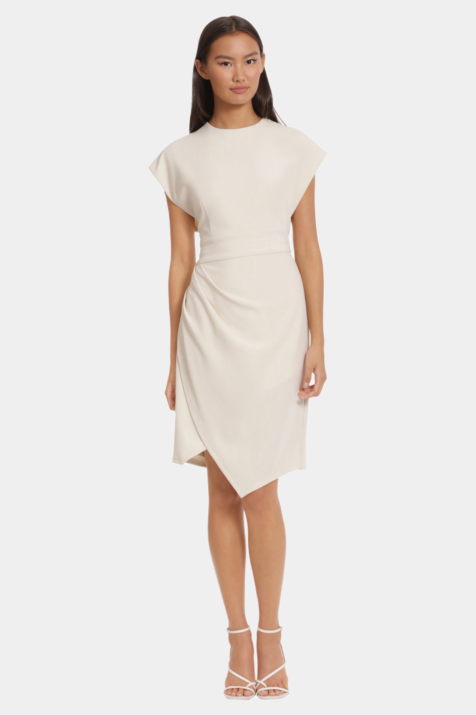 Dolman Waistband Draped Bodice Midi Dress sold by Lord & Taylor
