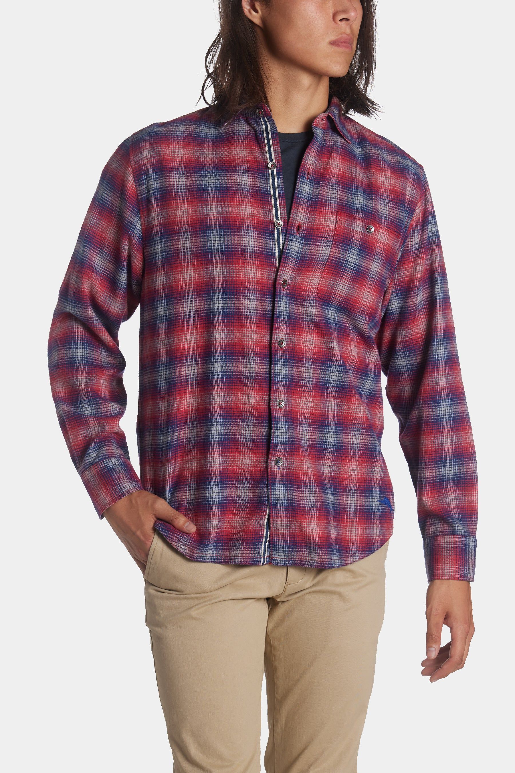Canyon Beach Shadow Check Flannel Shirt sold by Lord & Taylor
